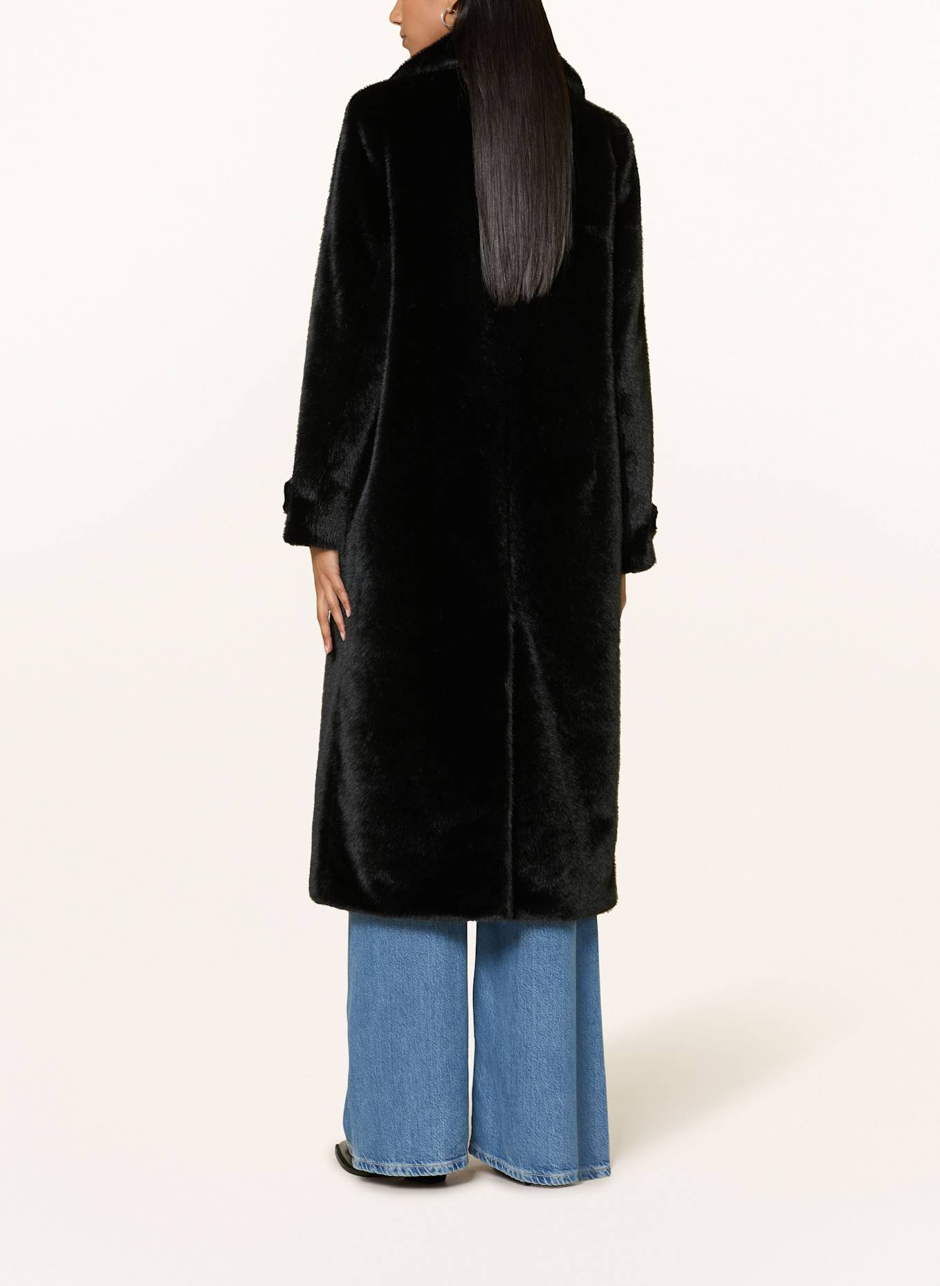 Rich & Royal Kunstpelz-Mantel: SCHWARZ