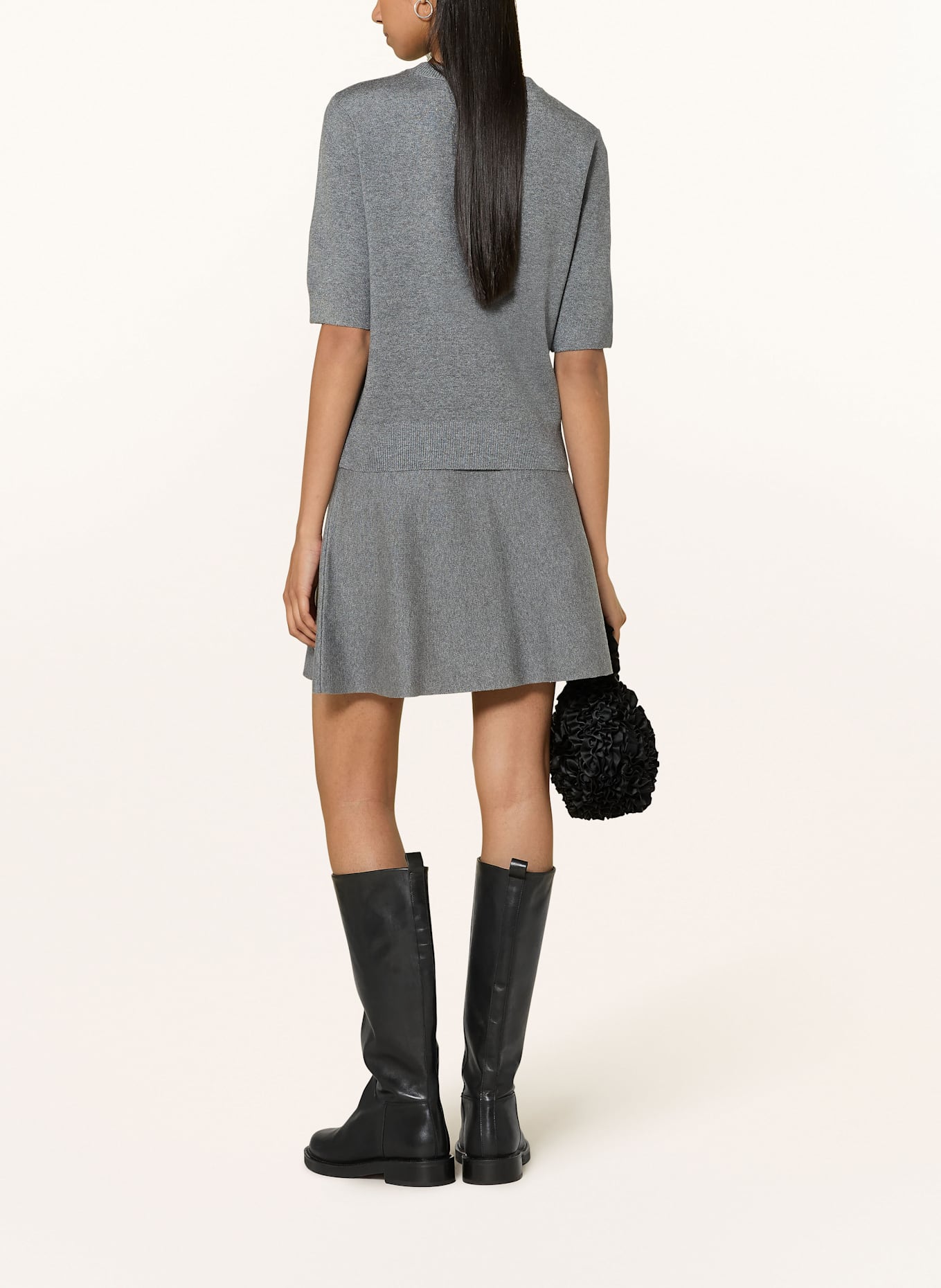 Rich & Royal Strickrock mit Schmucksteinen: DUNKELGRAU