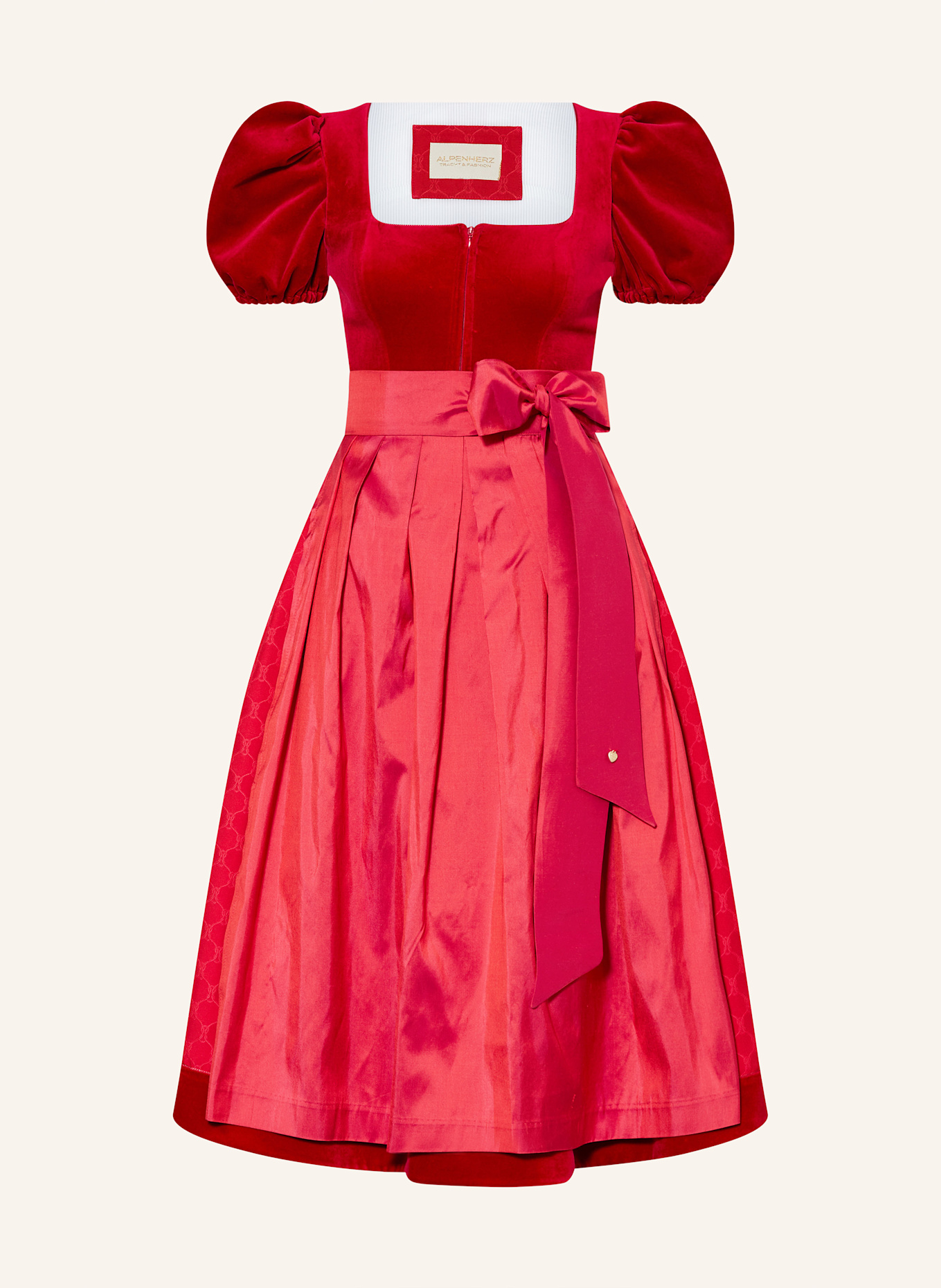 AlpenHERZ Dirndl MONA mit abnehmbaren Ärmeln: ROT