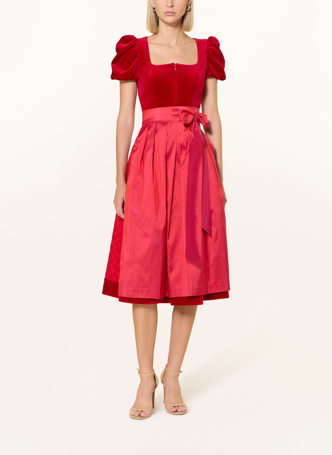 AlpenHERZ Dirndl MONA mit abnehmbaren Ärmeln: ROT