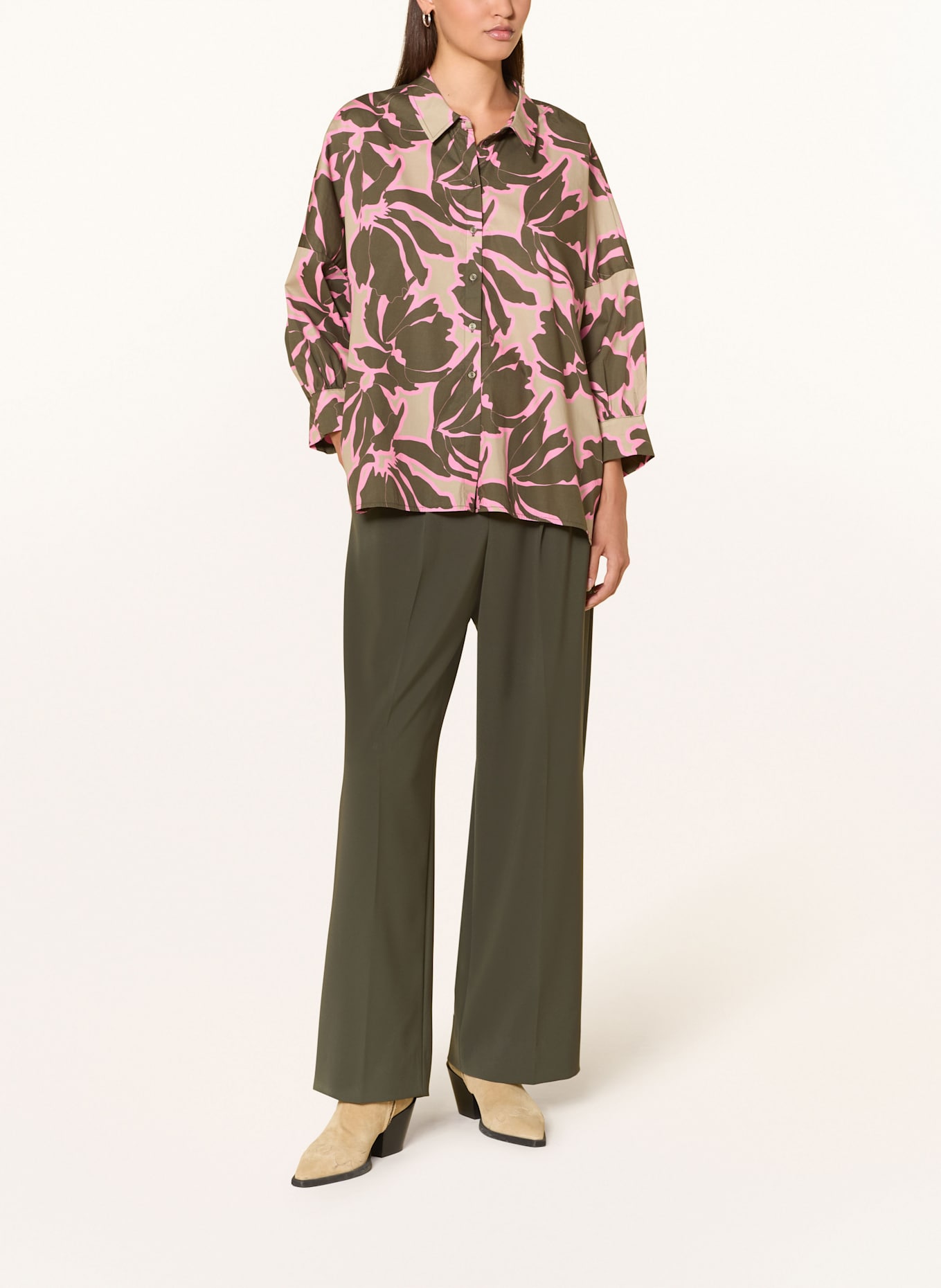 CATNOIR Shirt blouse: BEIGE / KHAKI / PINK