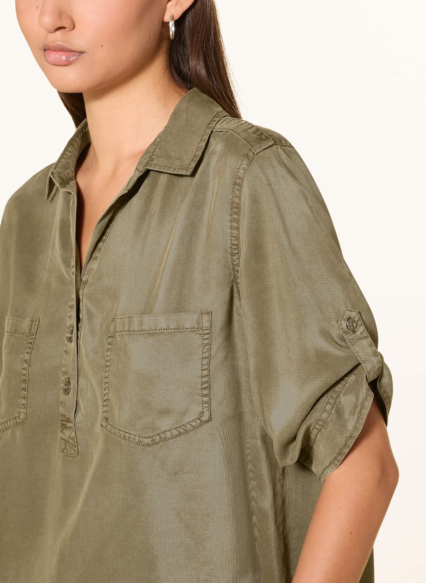 CATNOIR Blusenshirt mit 3/4-Arm: OLIV