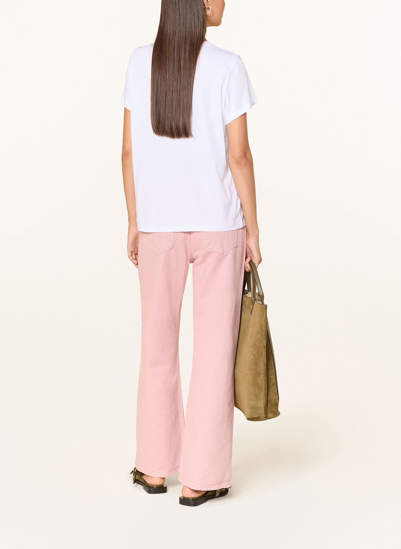 CATNOIR T-Shirt mit Schmucksteinen: OLIV / ROSA / HELLBRAUN