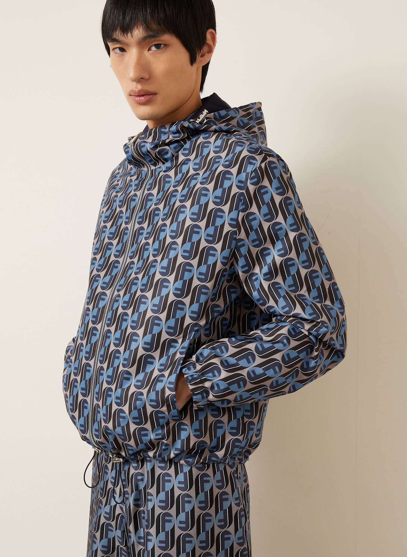 FENDI Dwustronny bluzon: GRANATOWY