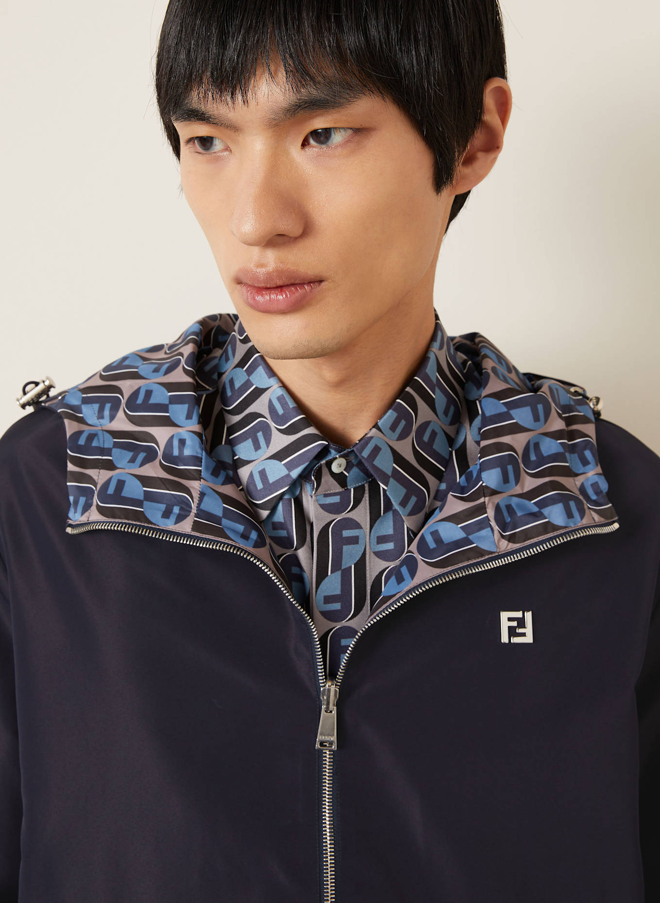 FENDI Dwustronny bluzon: GRANATOWY