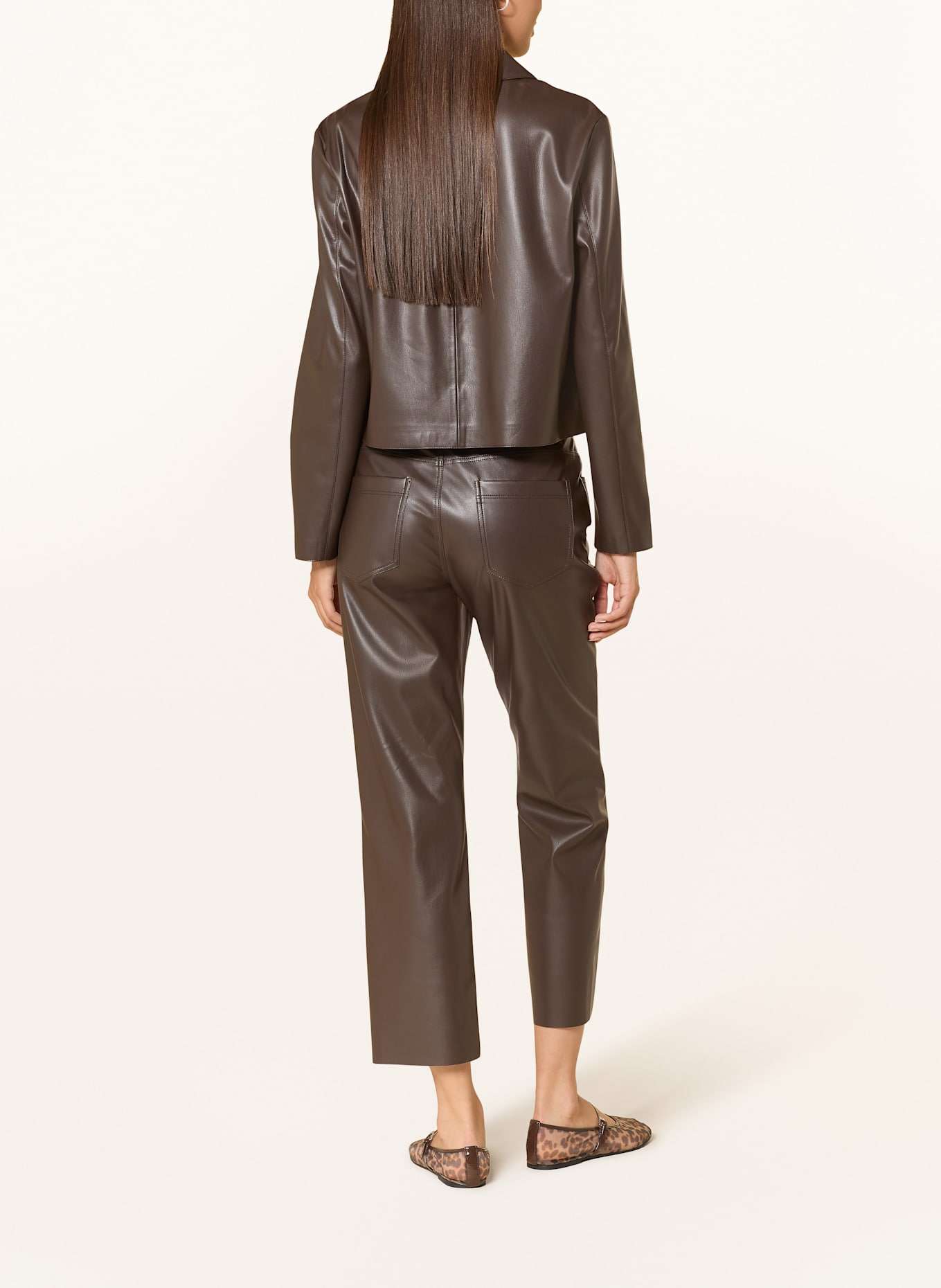 someday Kastenjacke NEATHER in Lederoptik: DUNKELBRAUN