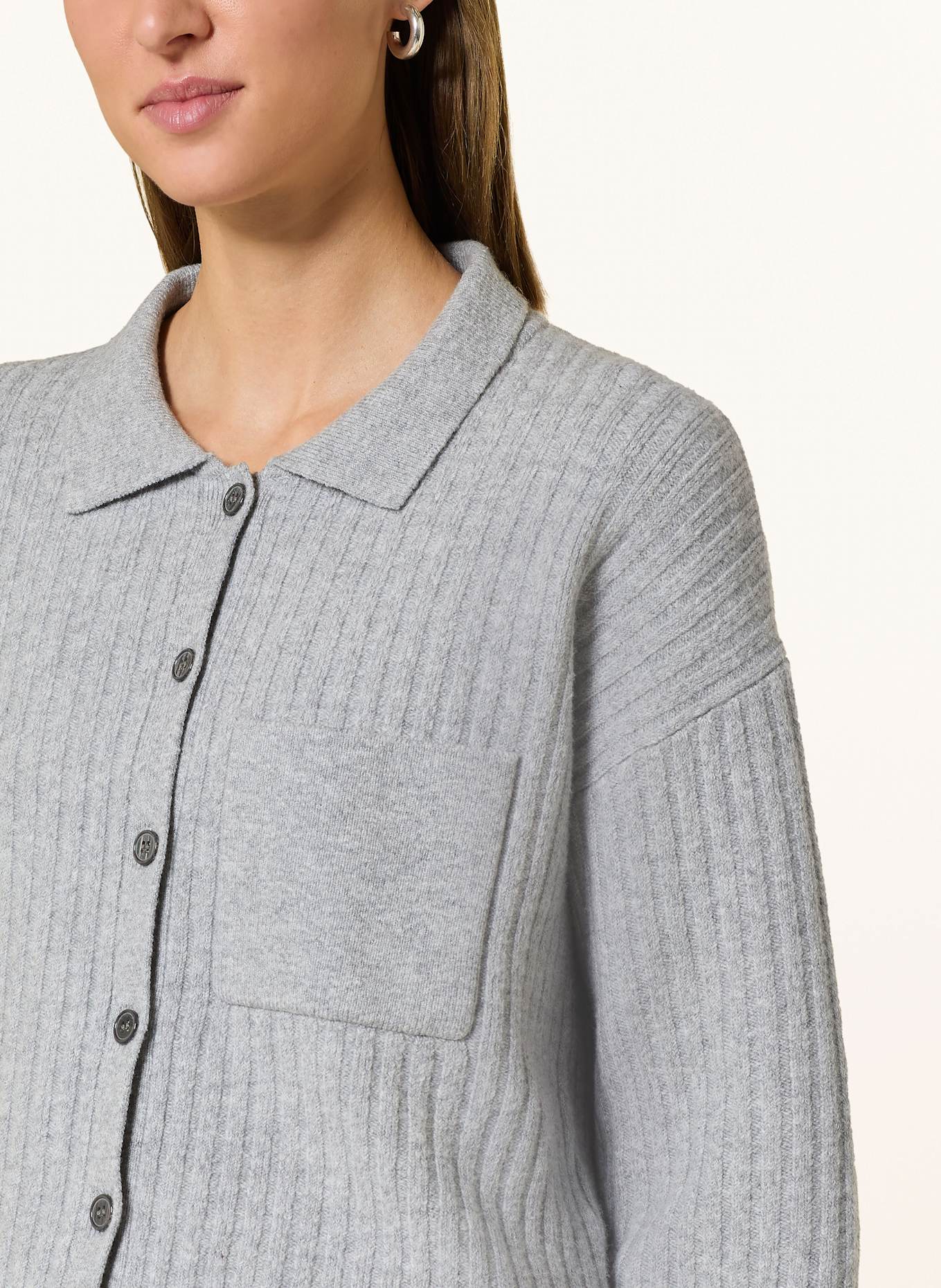 OPUS Strickjacke DINKINE: GRAU