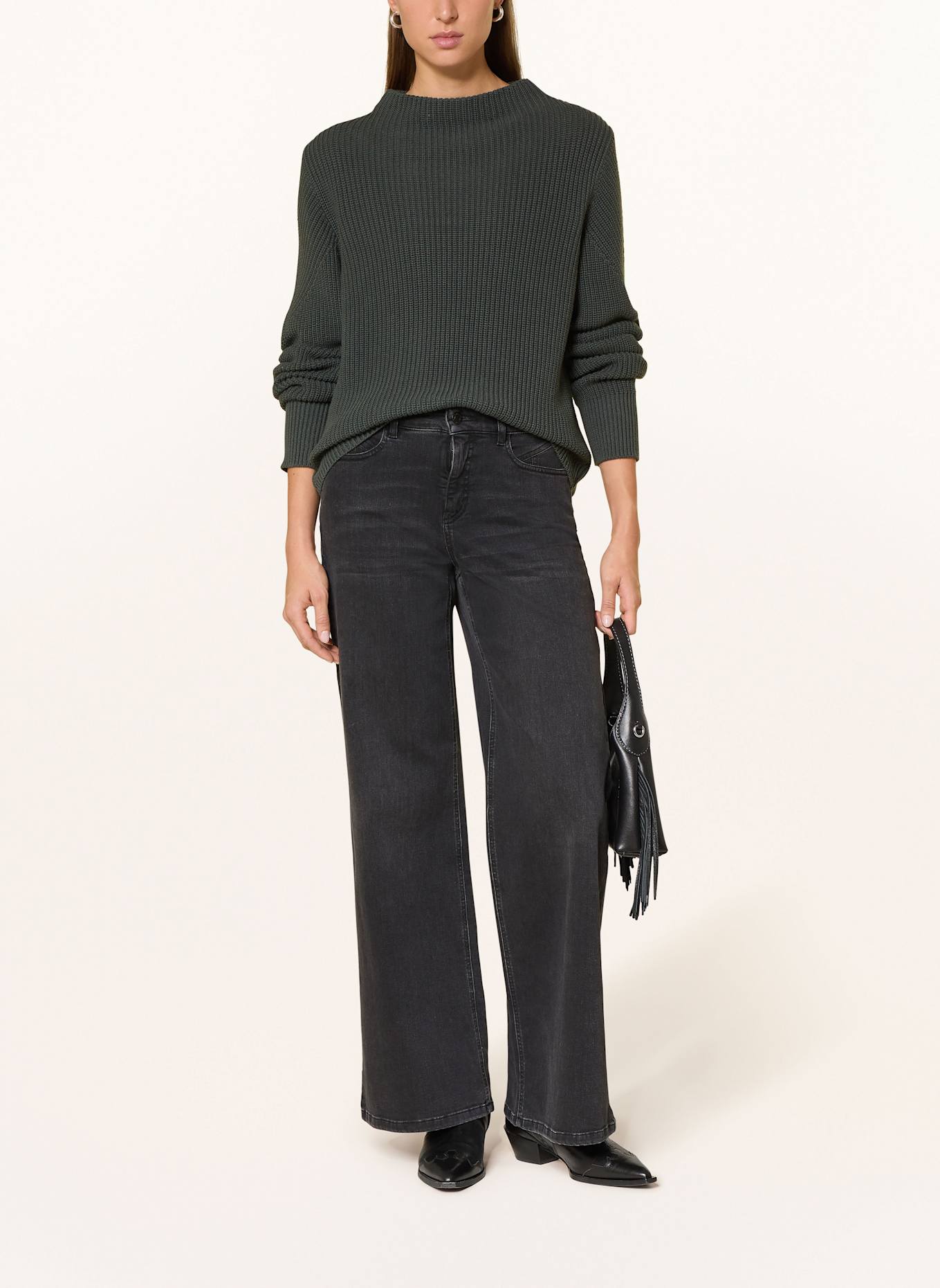 OPUS Pullover PONTELLE: DUNKELGRÜN