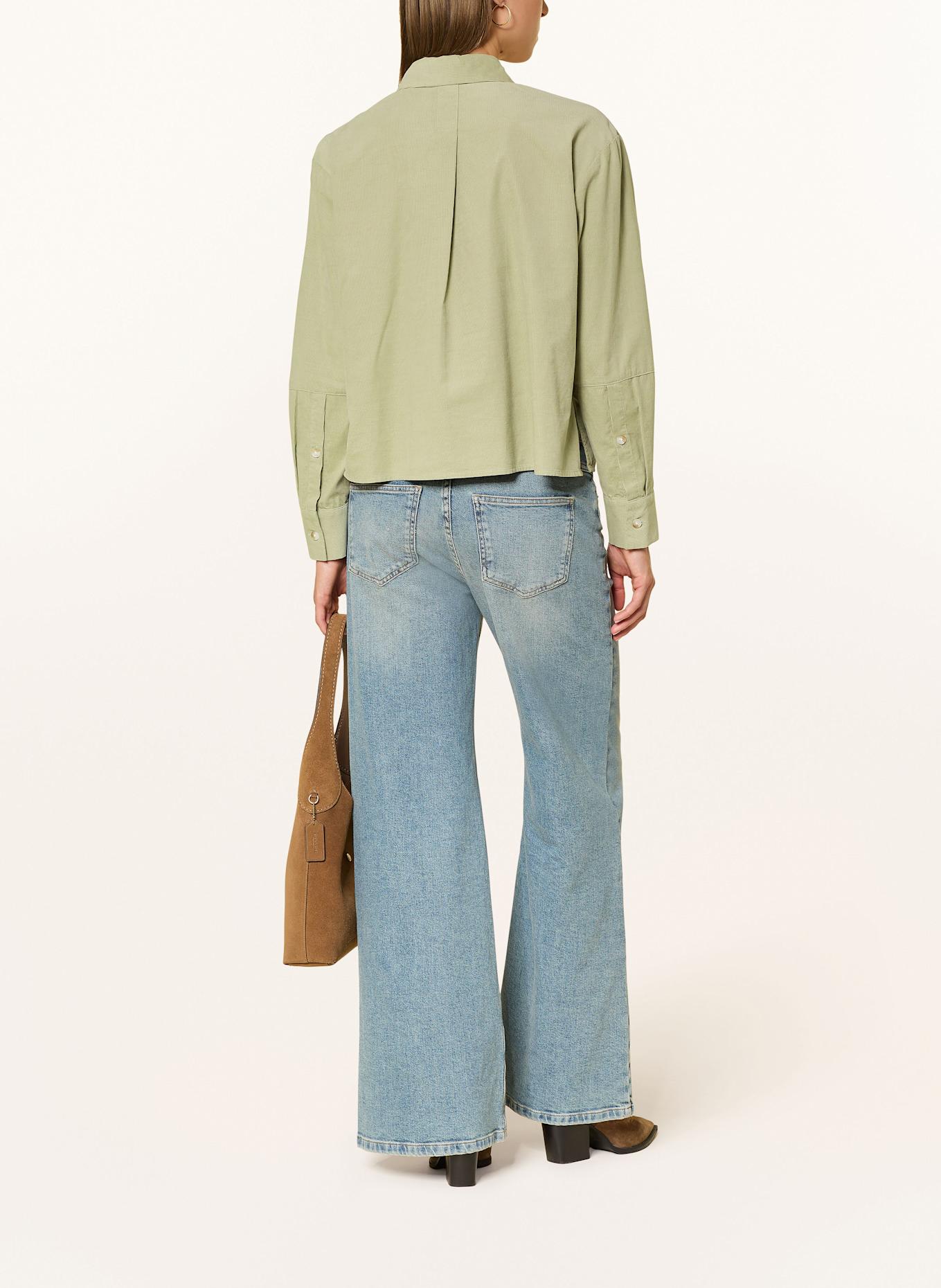 OPUS Hemdbluse FRONE aus Cord: HELLGRÜN