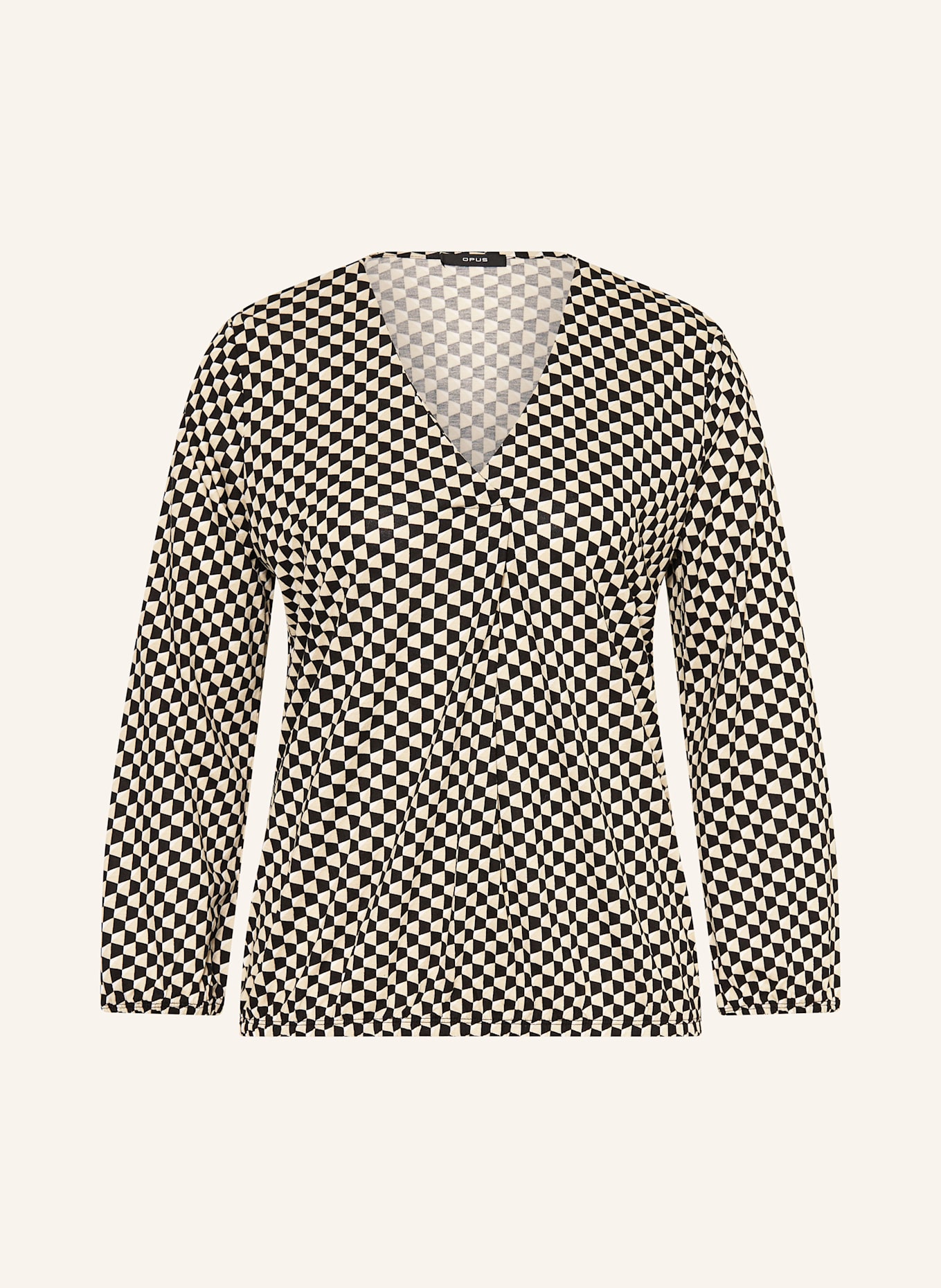 OPUS Blusenshirt SANNAH mit 3/4-Arm: SCHWARZ / CREME / WEISS