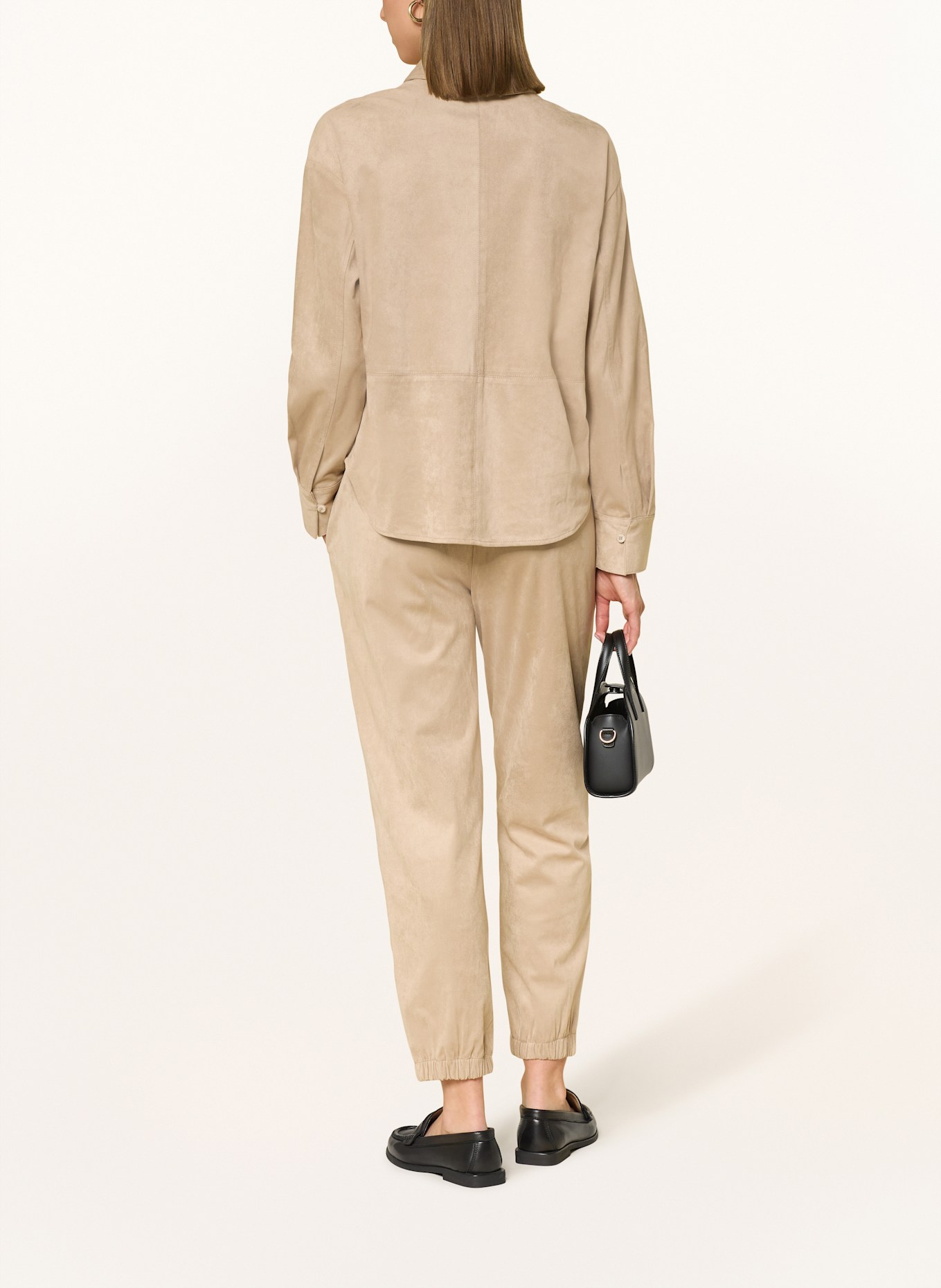 OPUS Hemdbluse FELOUR in Lederoptik: CAMEL