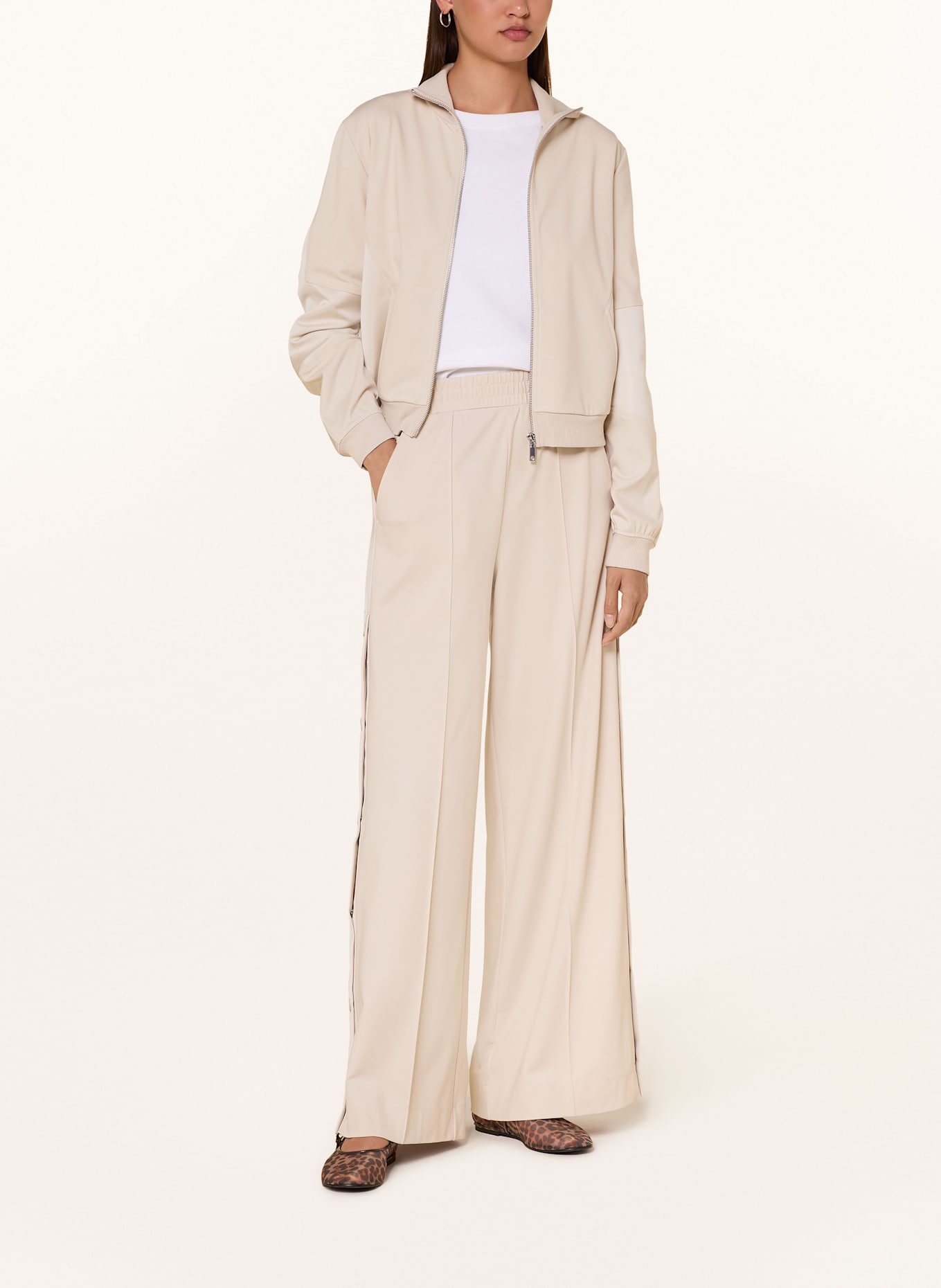 MAX & Co. Pantalon Marlene MCOULULATO avec bandes galonnées: CRÈME