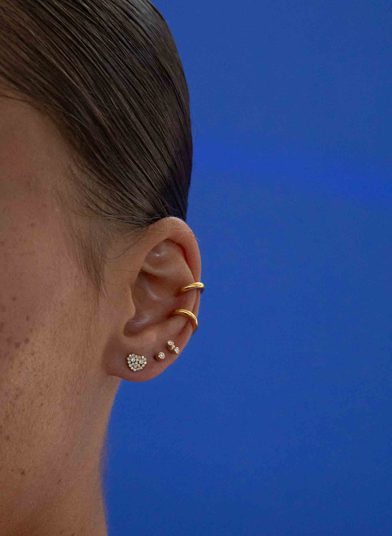 ariane ernst Ohrstecker THE ONE STUD NO.2 aus 18 Karat Gold mit Diamanten: GOLD