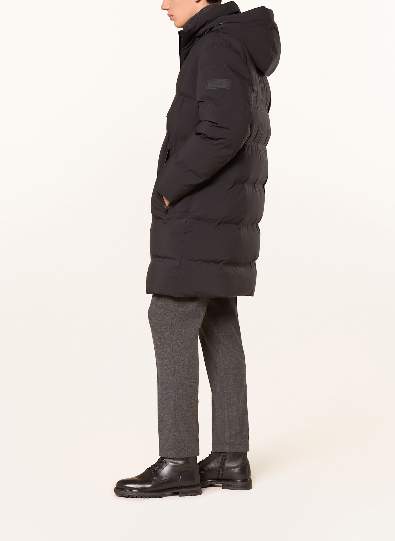 Marc O'Polo Daunenmantel mit abnehmbarer Kapuze: SCHWARZ