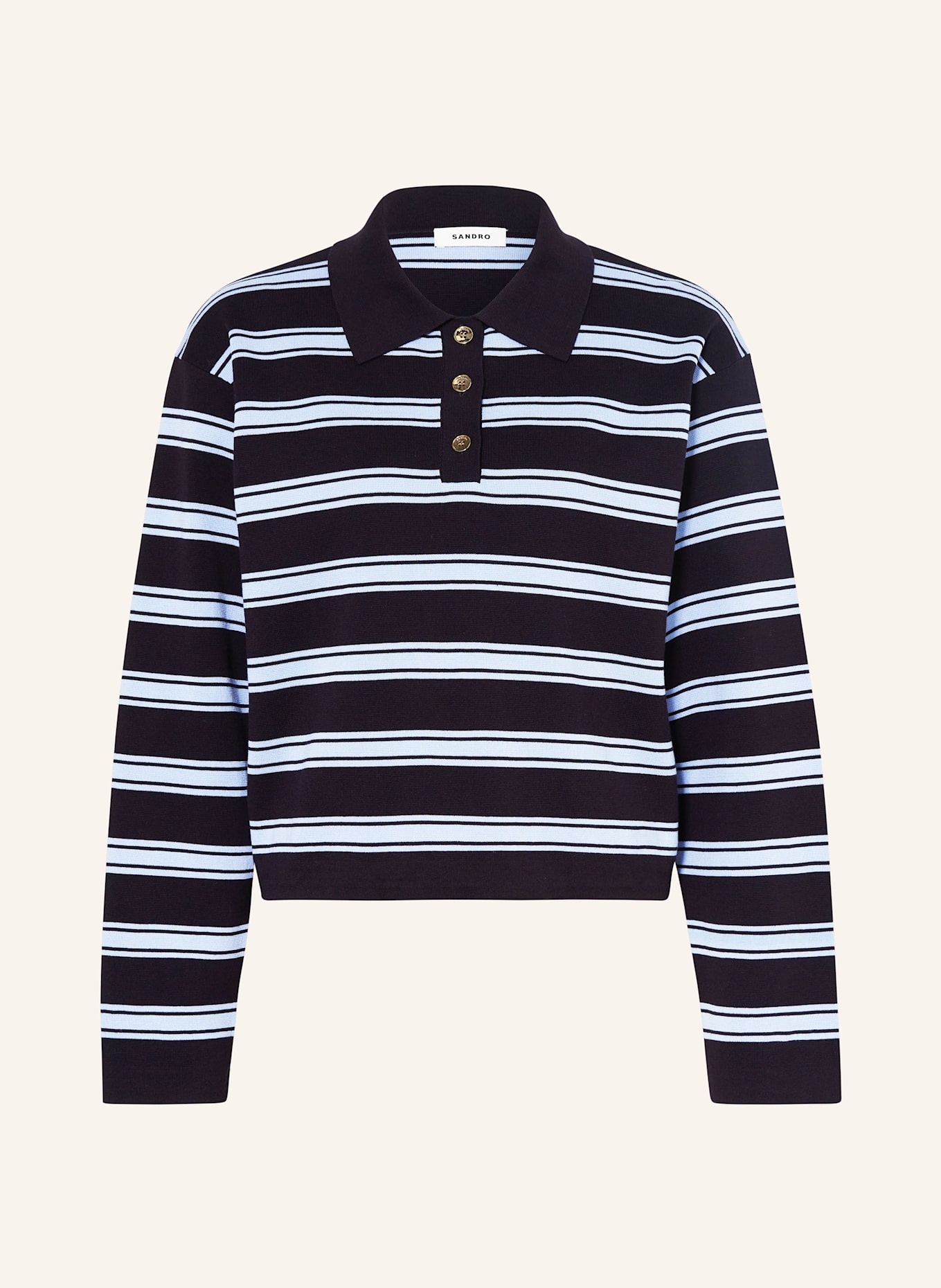 SANDRO Pullover: DUNKELBLAU / HELLBLAU