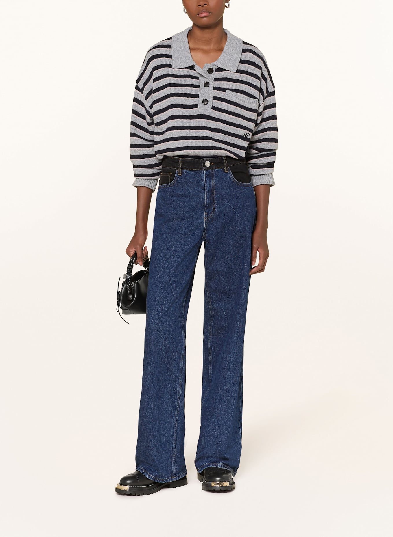 BAUM UND PFERDGARTEN Pullover CAILEY: GRAU / SCHWARZ / ROSA