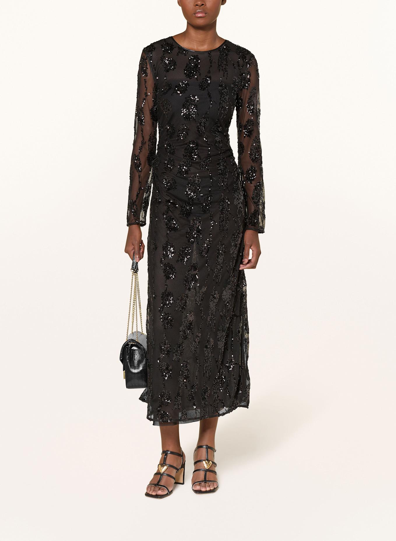 BAUM UND PFERDGARTEN Kleid JENINA mit Pailletten: SCHWARZ