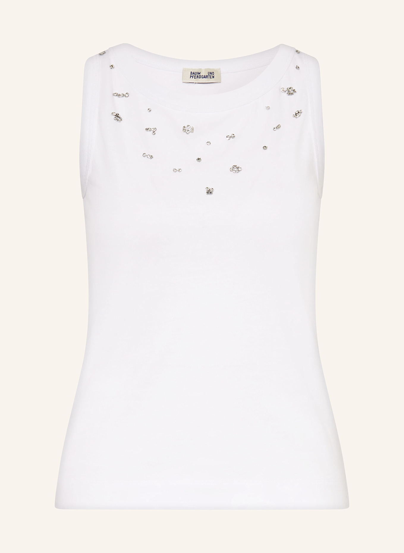 BAUM UND PFERDGARTEN Top JOLINE mit Schmucksteinen: WEISS