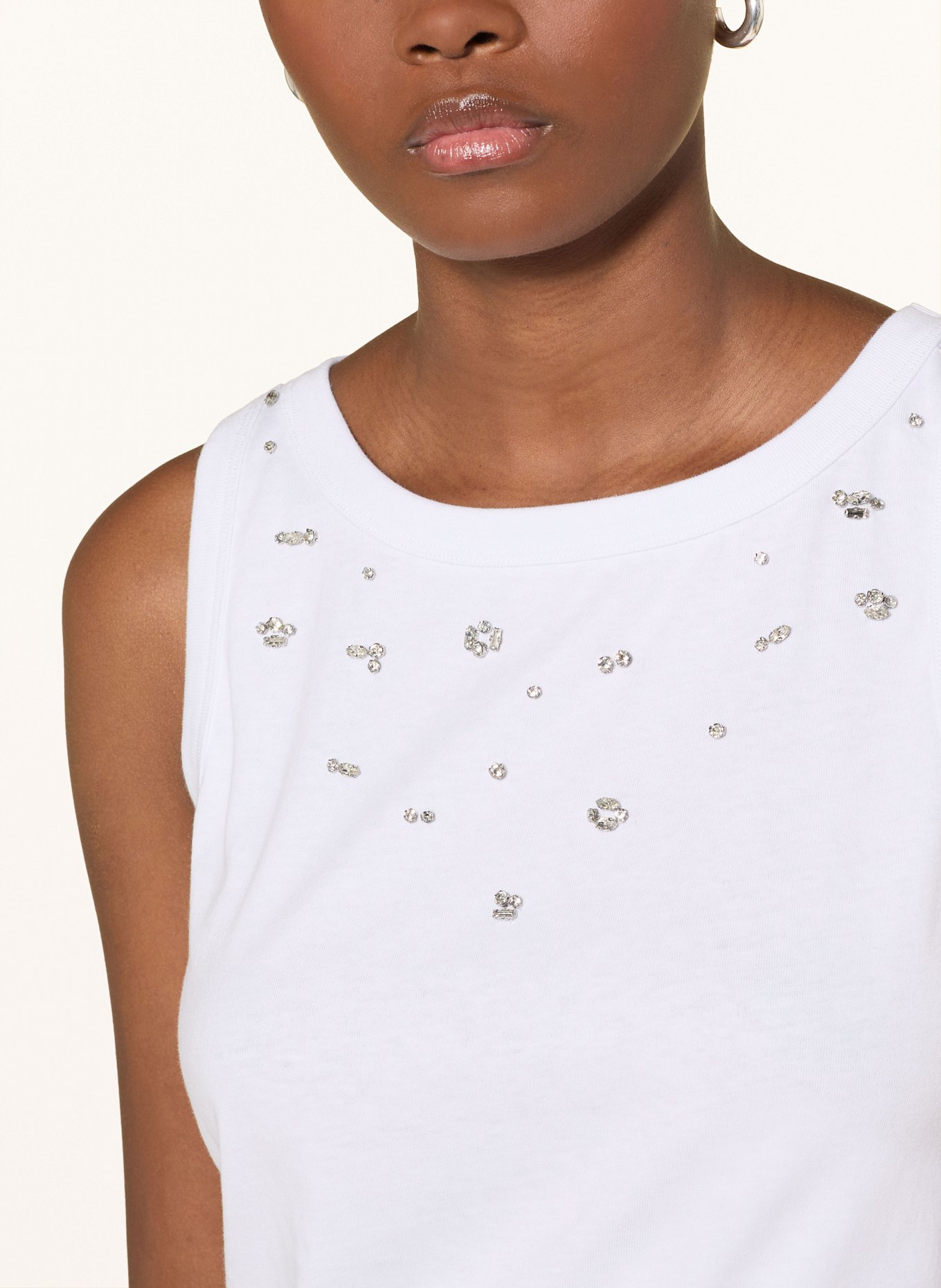 BAUM UND PFERDGARTEN Top JOLINE mit Schmucksteinen: WEISS