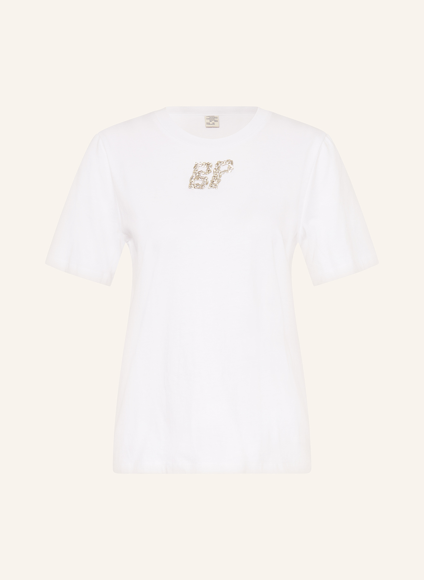 BAUM UND PFERDGARTEN Tričko JAWO s ozdobnými kamínky: BÍLÁ