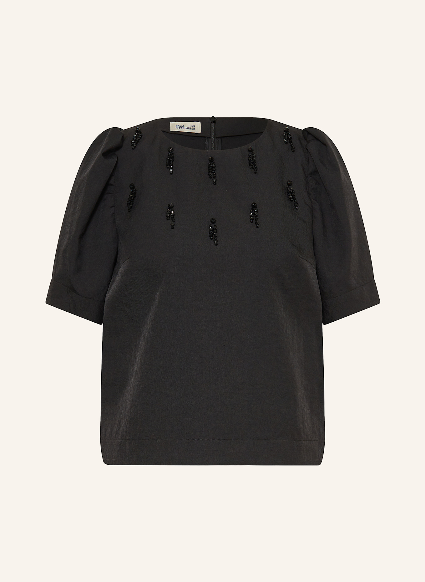 BAUM UND PFERDGARTEN Bluzka MINU z ozdobnymi kamykami: CZARNY