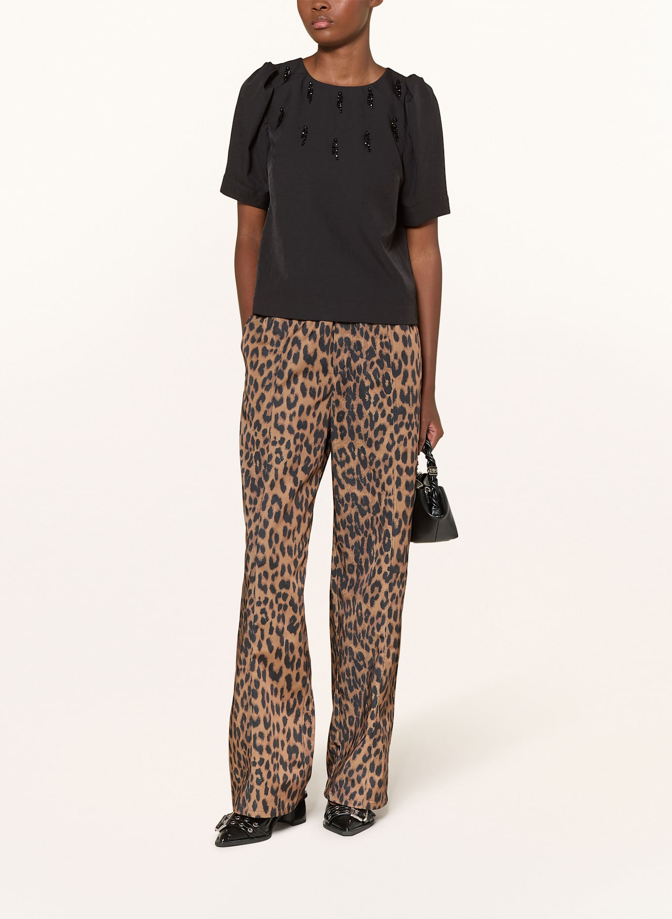 BAUM UND PFERDGARTEN Bluzka MINU z ozdobnymi kamykami: CZARNY