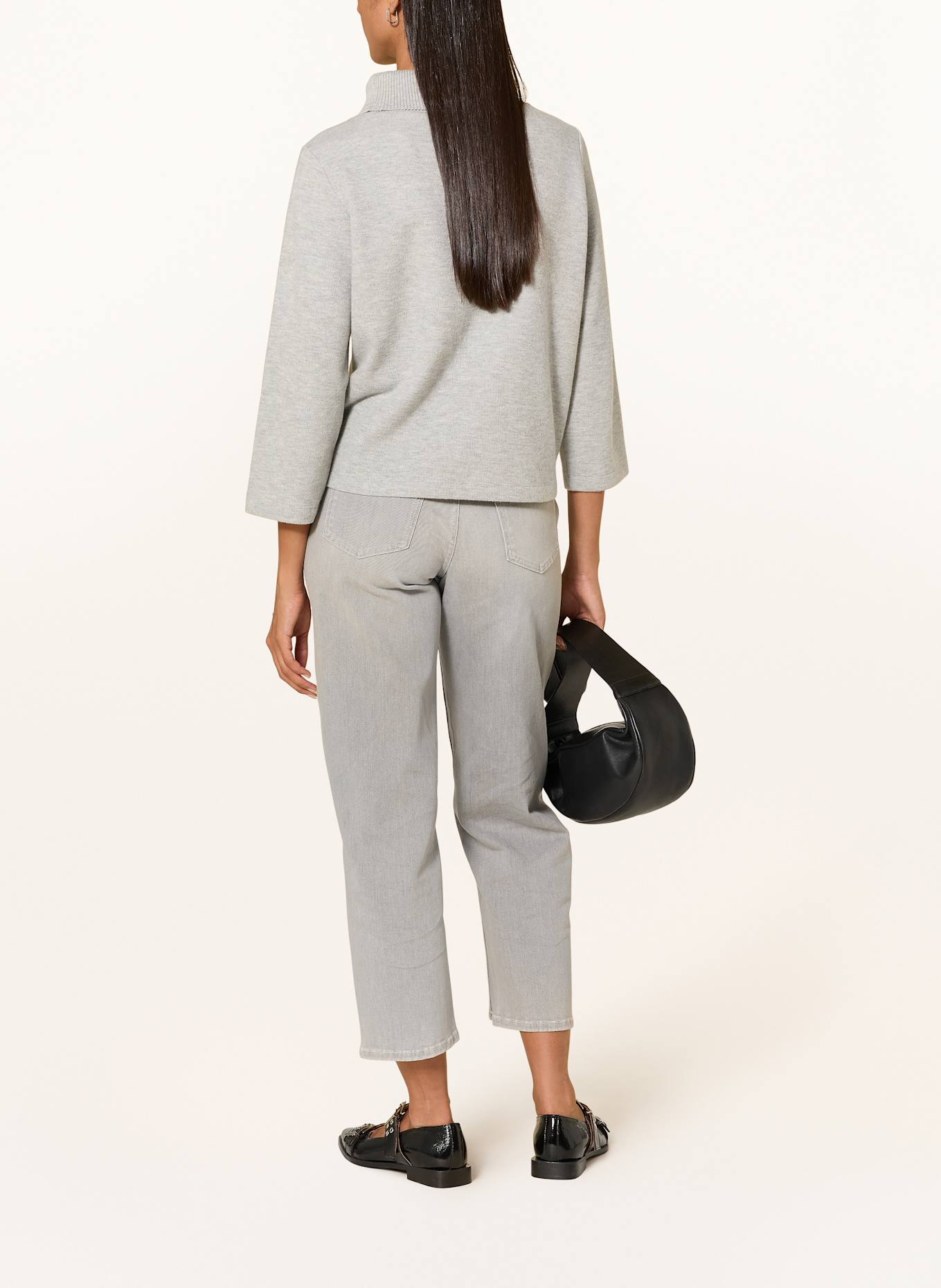 someday Rollkragenpullover KANURI mit 3/4-Arm: HELLGRAU