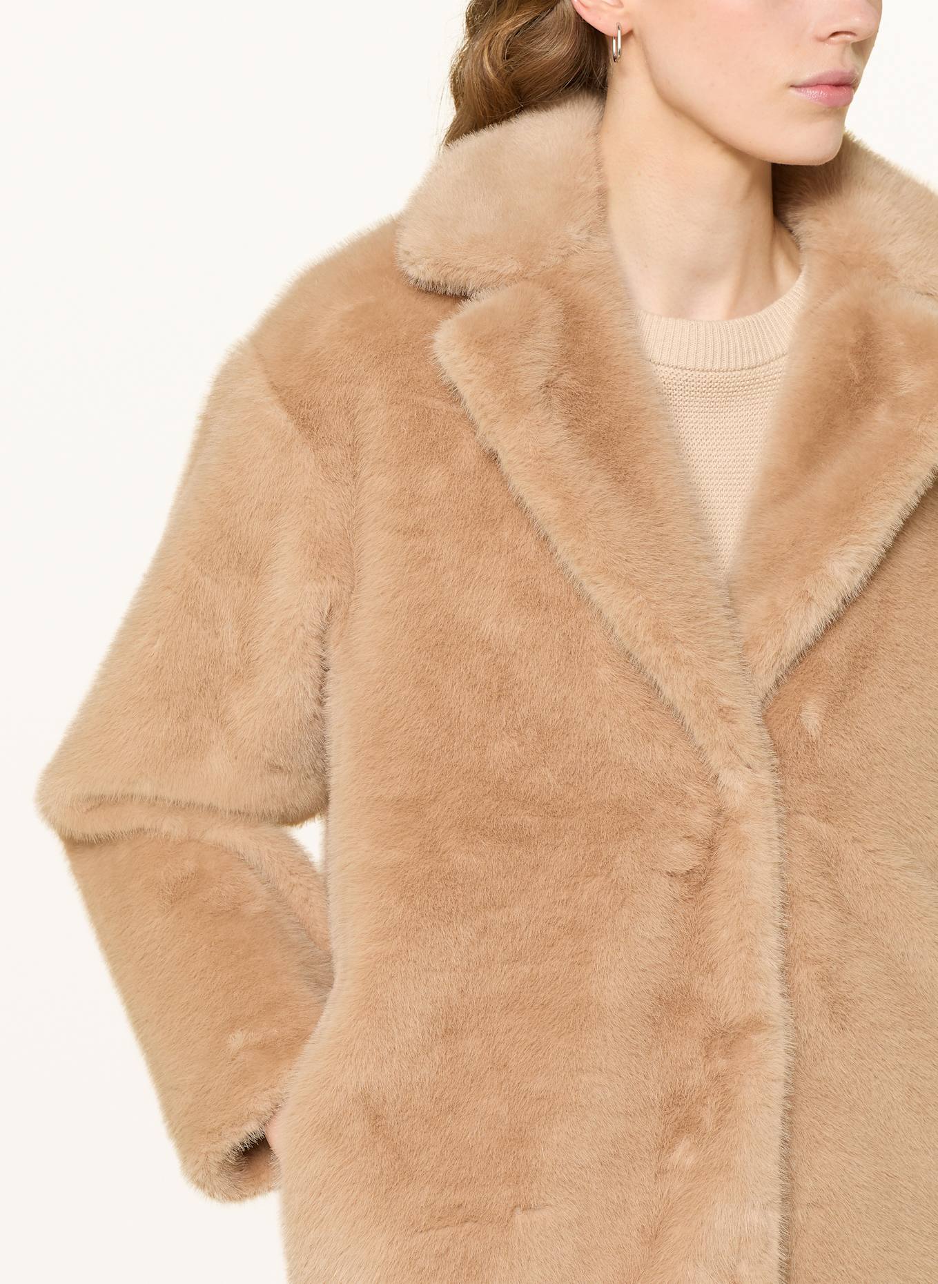 someday Kunstfell-Mantel VAARILA: BEIGE