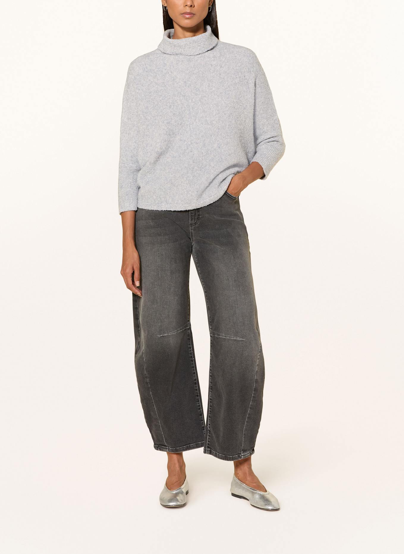 someday Rollkragenpullover TIOLA aus Bouclé: GRAU