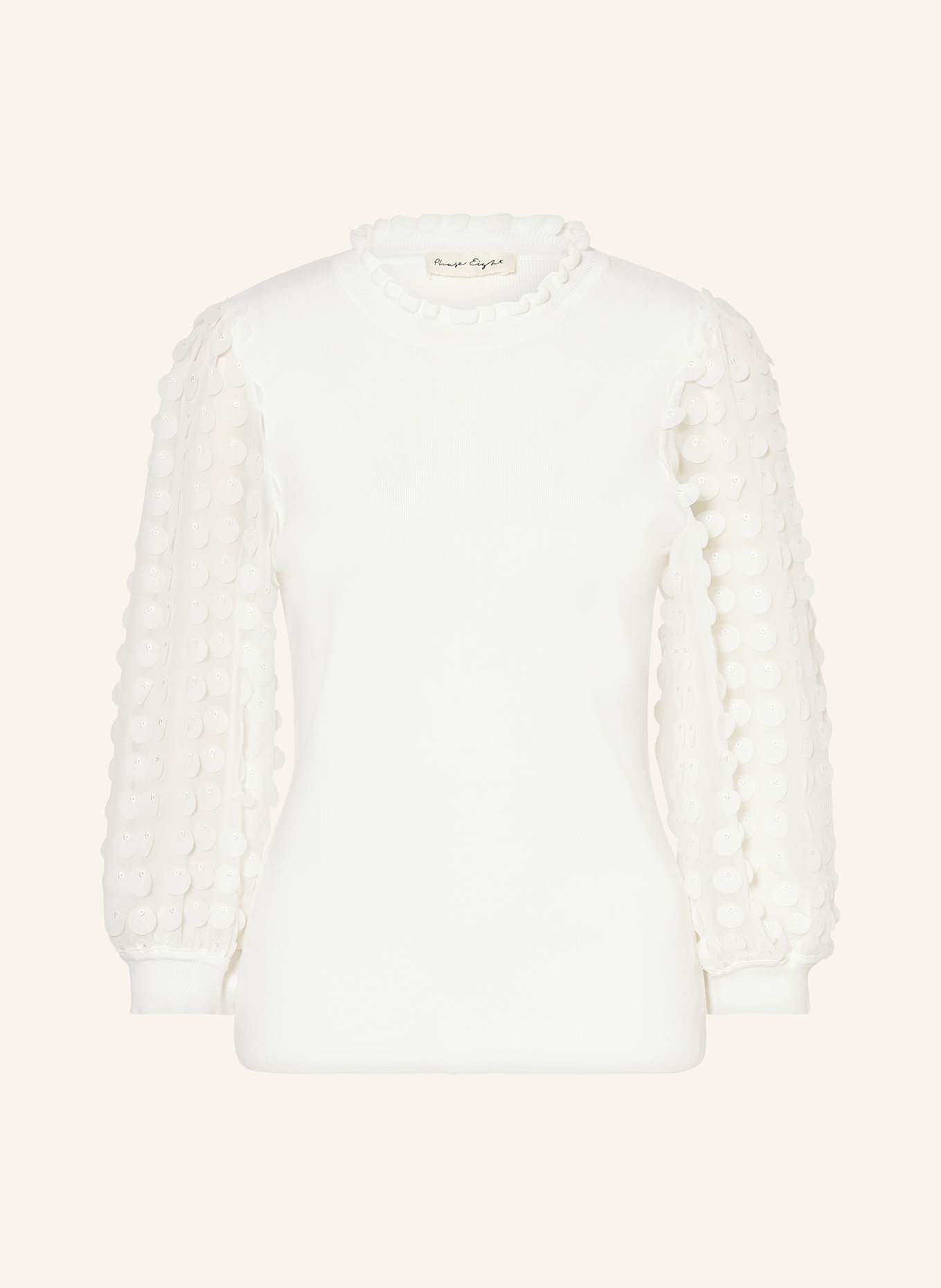 Phase Eight Sweter SHELLY z falbankami: ECRU