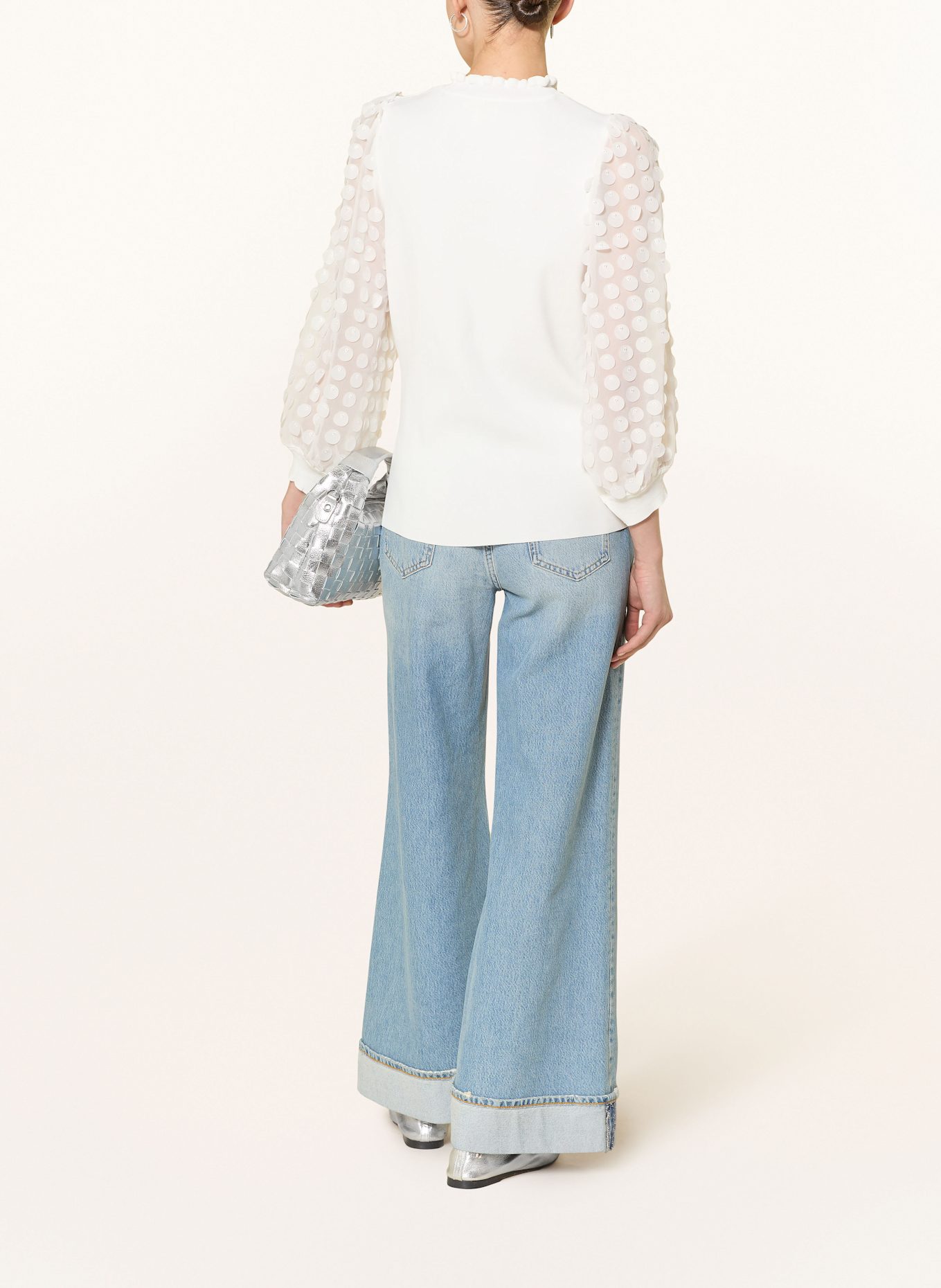 Phase Eight Sweter SHELLY z falbankami: ECRU