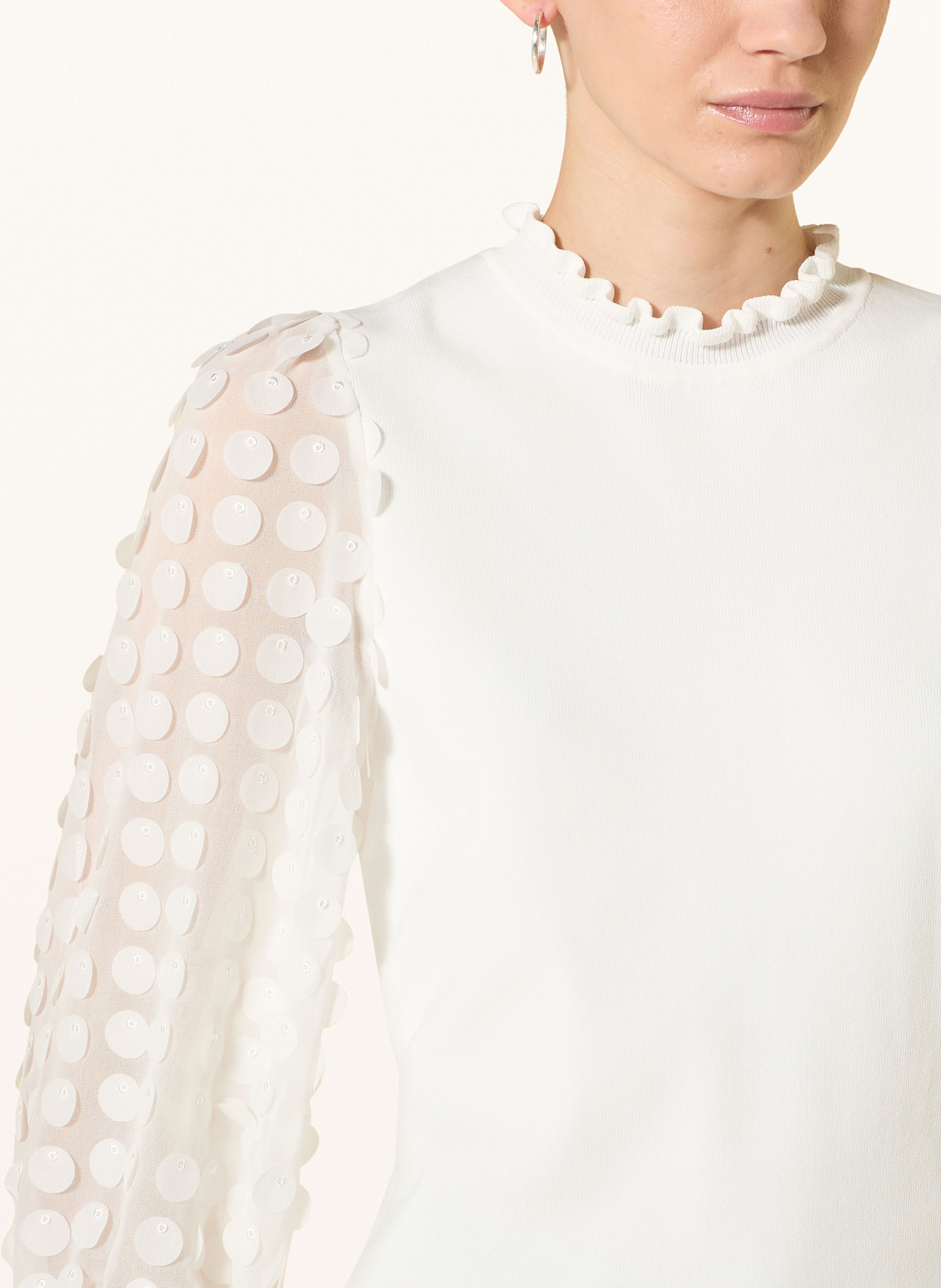 Phase Eight Sweter SHELLY z falbankami: ECRU