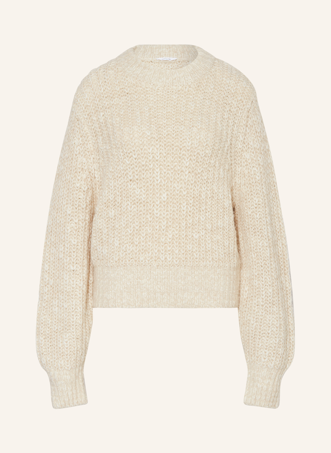 OPUS Pullover PALIZIA: HELLBRAUN / WEISS