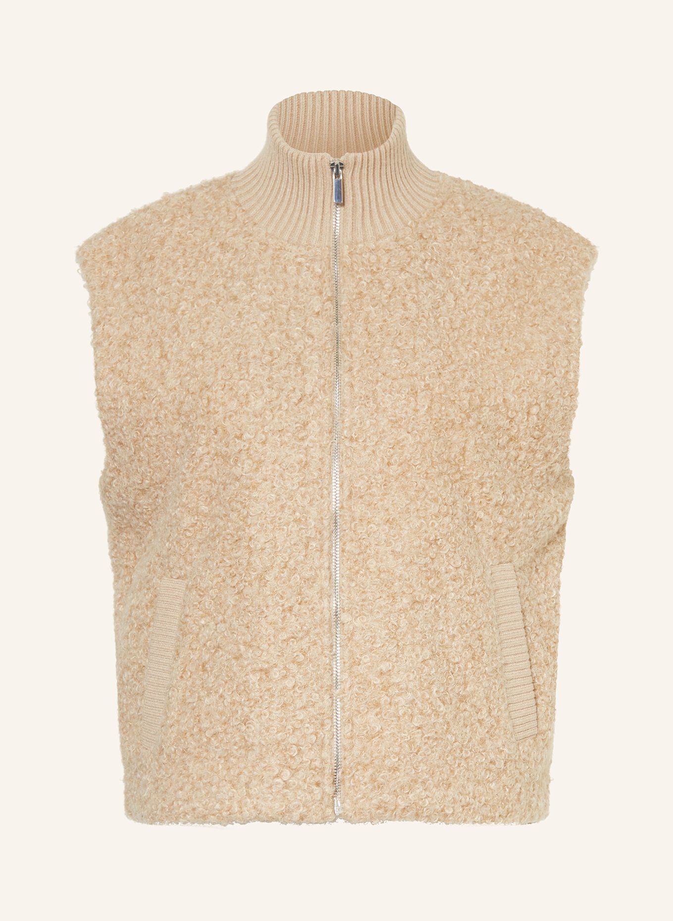 OPUS Teddyfell-Weste GULUNI: HELLBRAUN