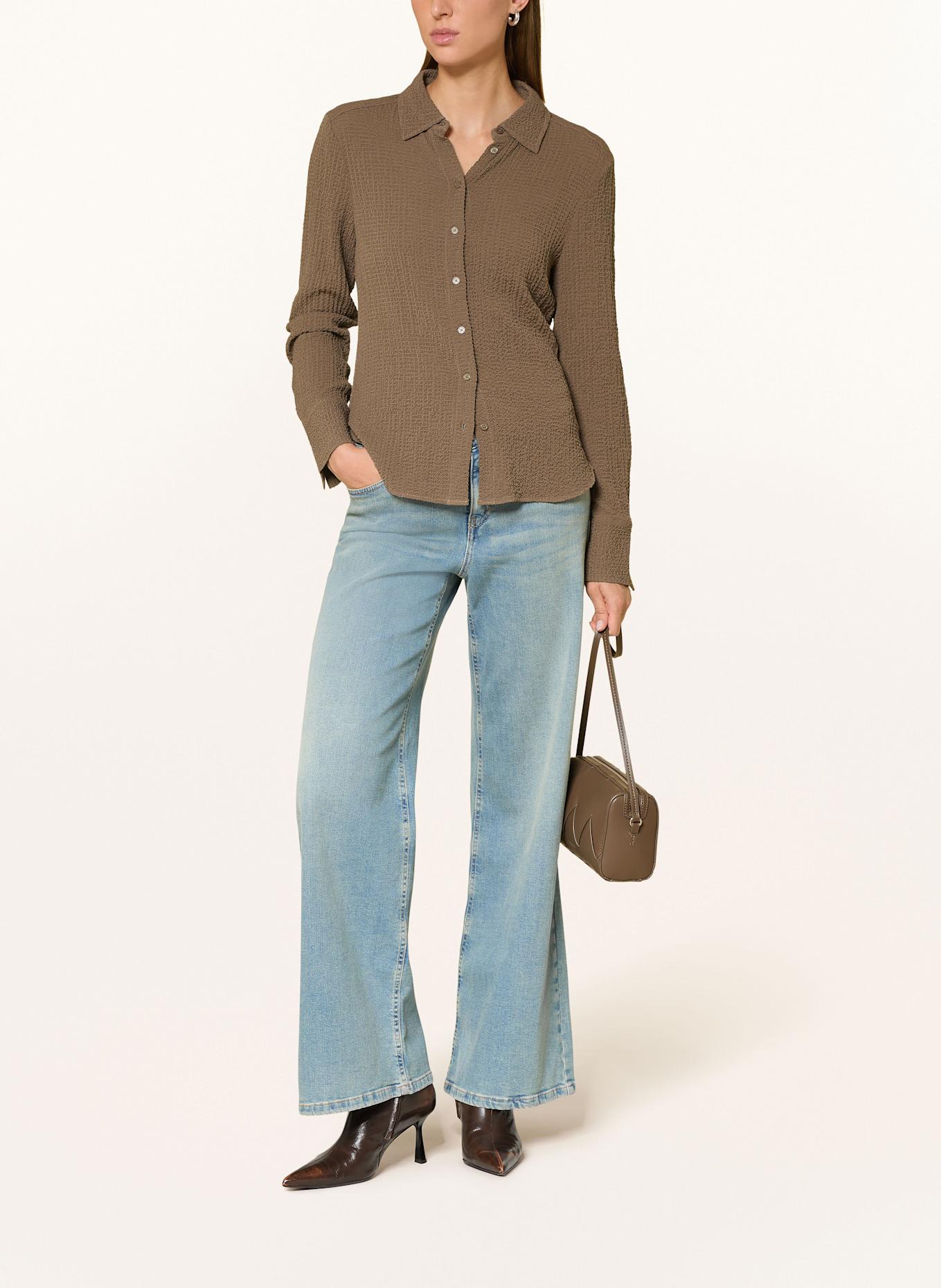 OPUS Hemdbluse FRIVE: BRAUN