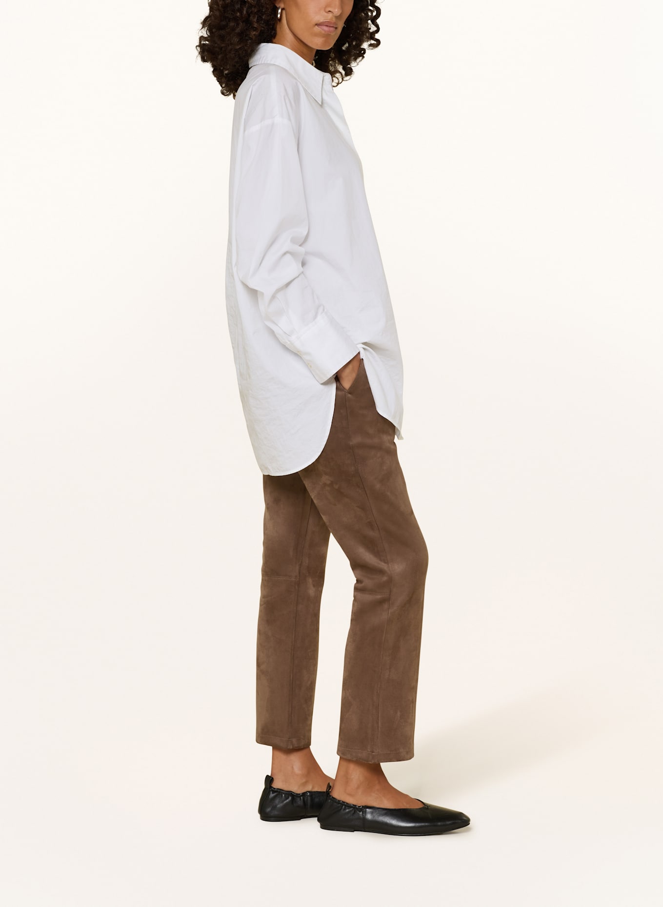 OPUS 7/8-Hose ELVINA in Lederoptik: DUNKELBRAUN