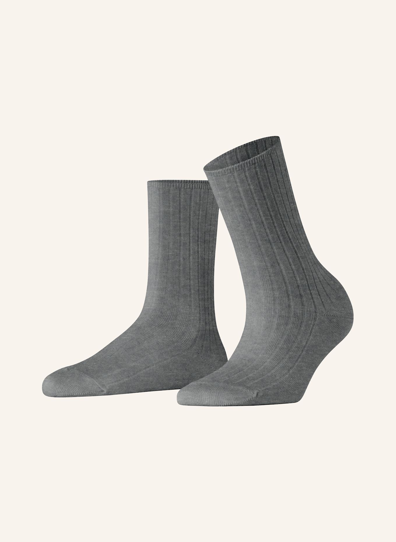 FALKE Socken COTTON RIB: 3390 LIGHT GREYMEL.