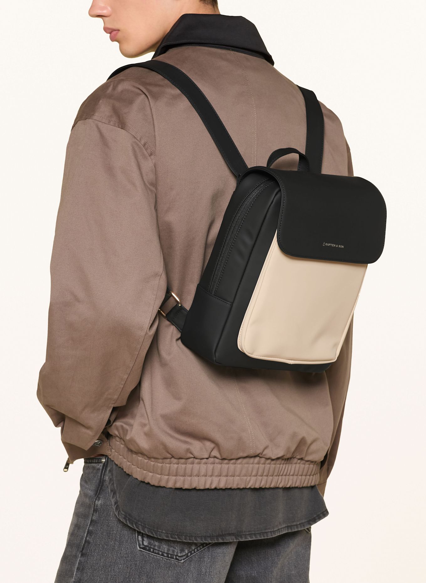 KAPTEN & SON TROMSO backpack: BLACK/ CREAM
