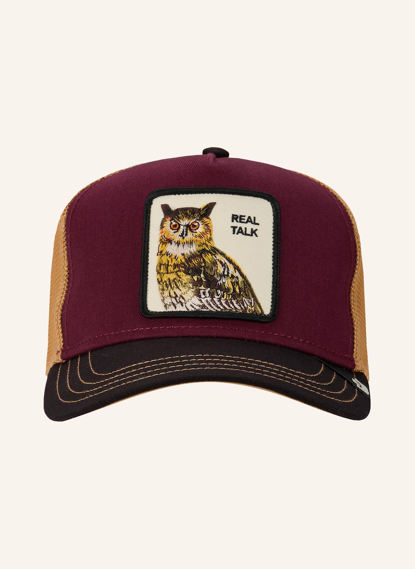 GOORIN BROS. Kšiltovka THE TRICOLOR OWL: FUCHSIOVÁ / TMAVĚ HNĚDÁ / TMAVĚ ORANŽOVÁ