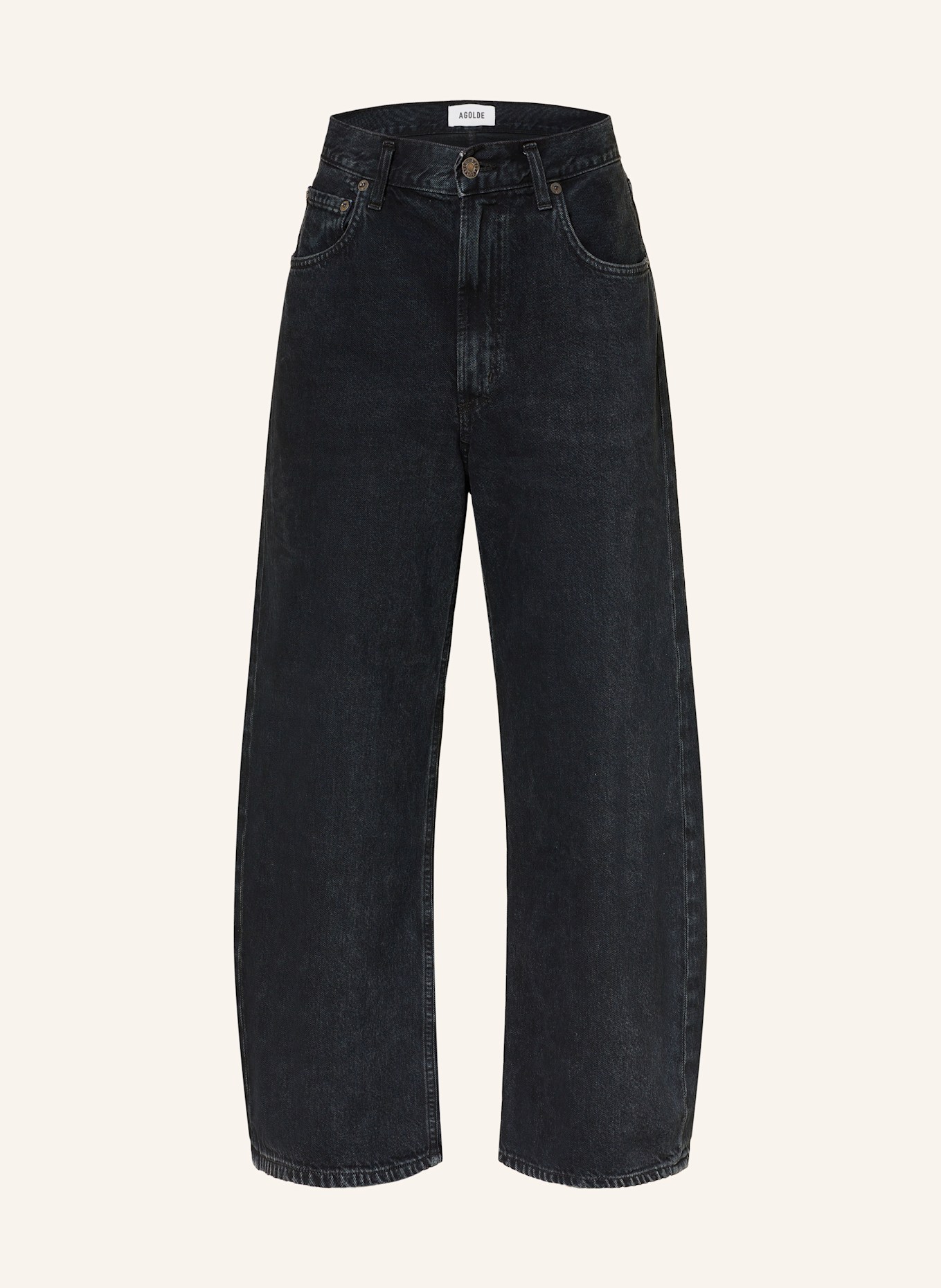 AGOLDE Cropped Jeans: crushed marble od blk