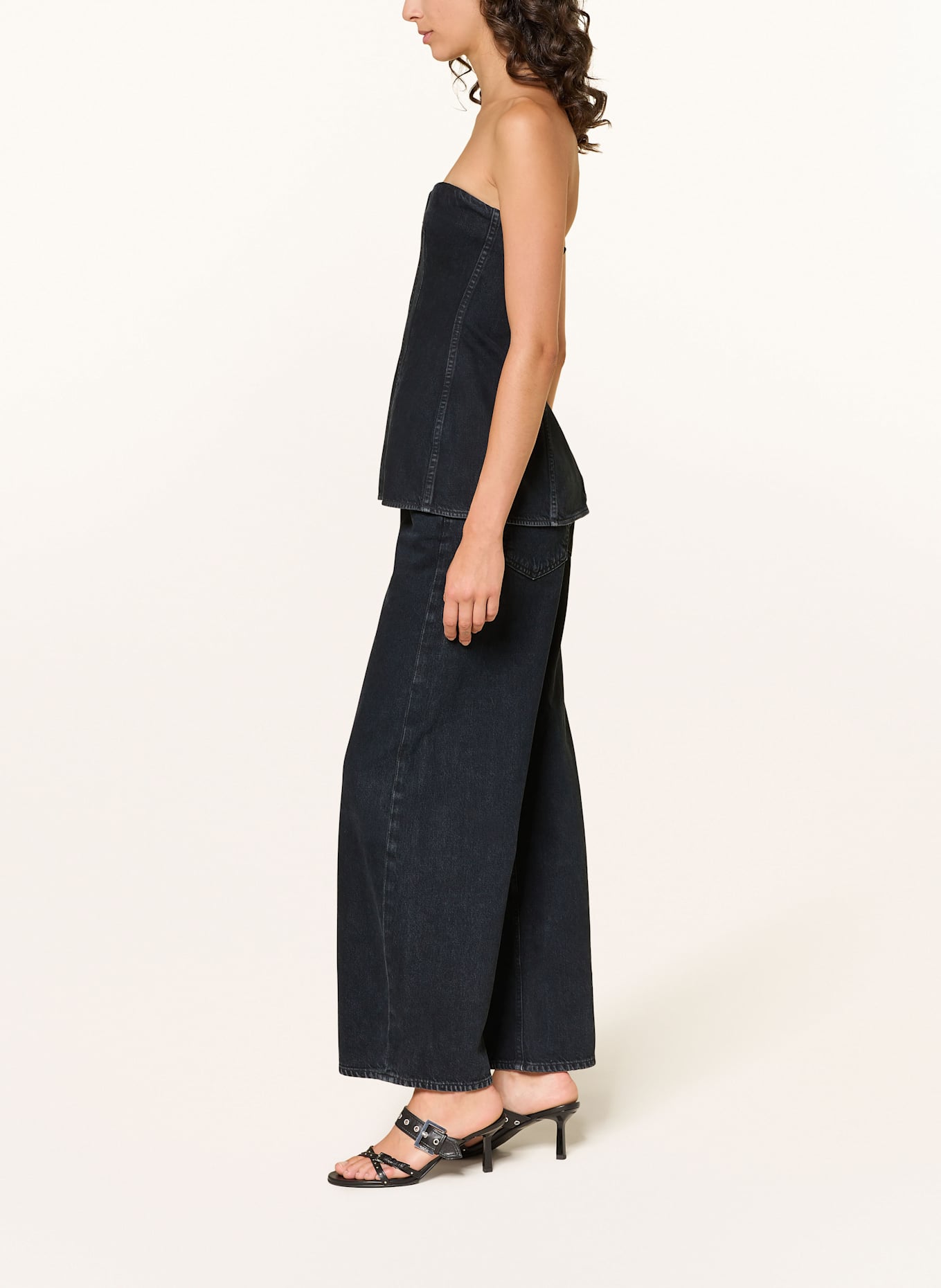 AGOLDE Cropped Jeans: crushed marble od blk