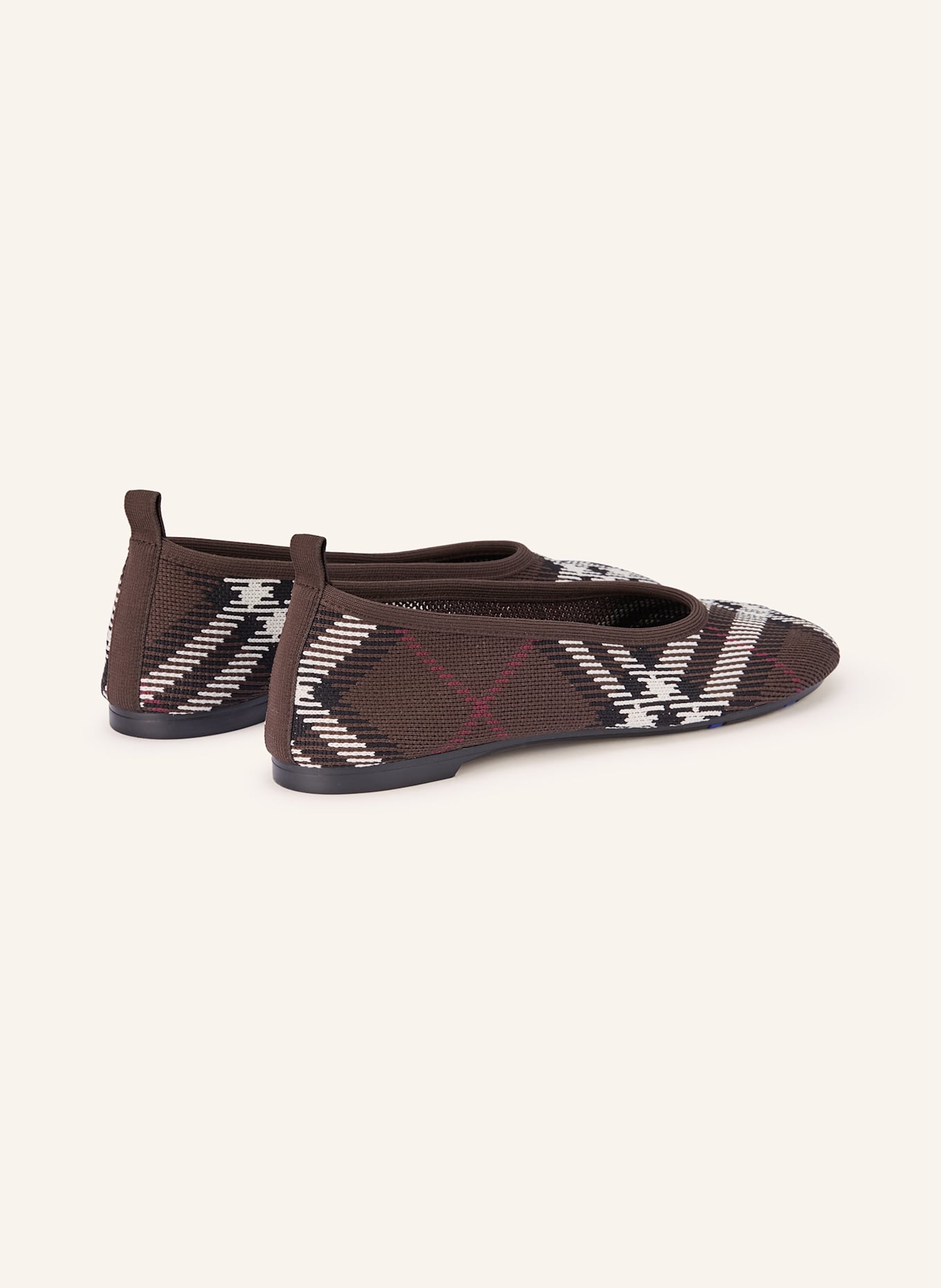 BURBERRY Ballerinas KNIT BABY: DUNKELBRAUN / WEISS / SCHWARZ