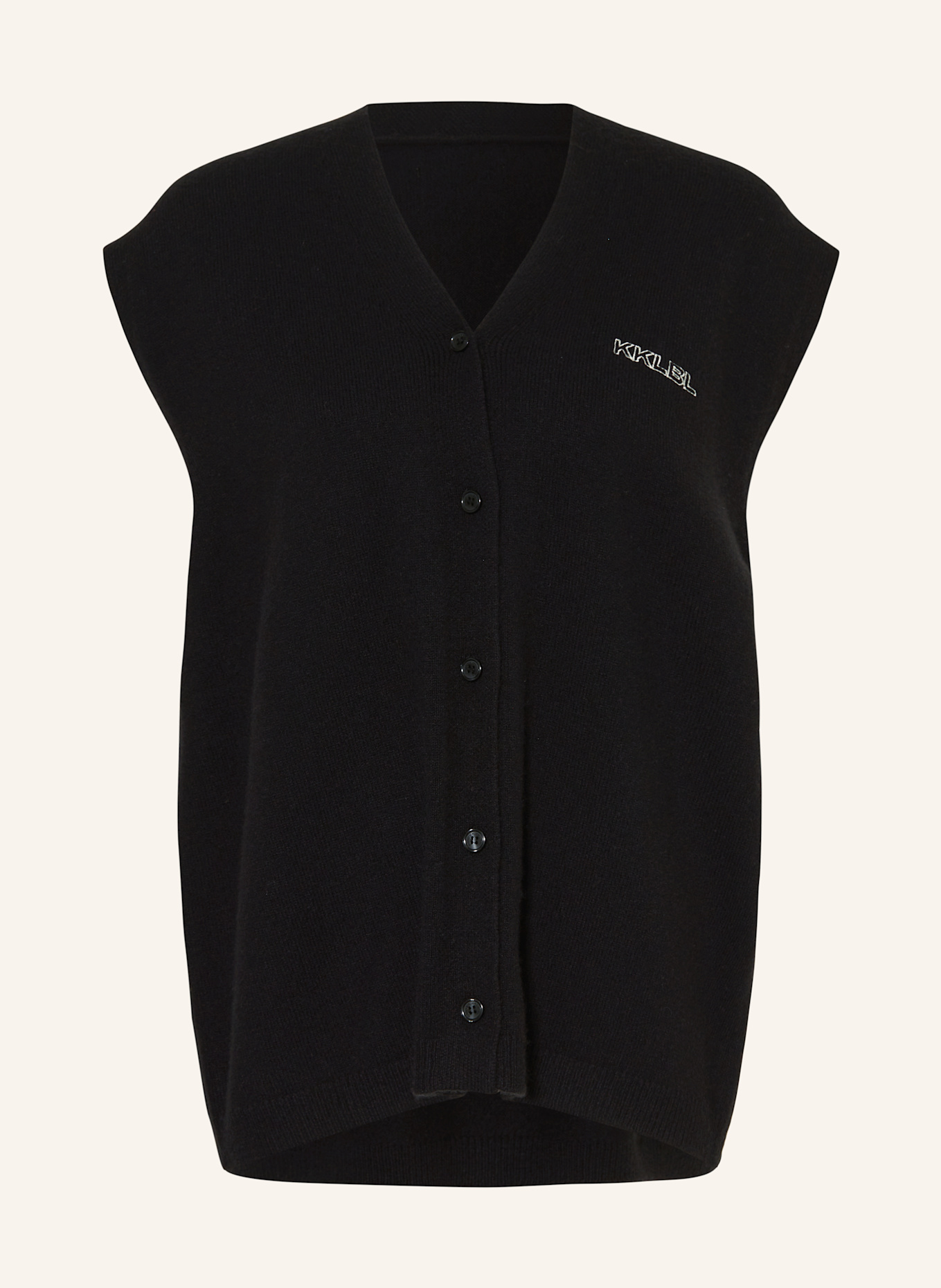 KARO KAUER pletená vesta: ČERNÁ / BÍLÁ / REŽNÁ