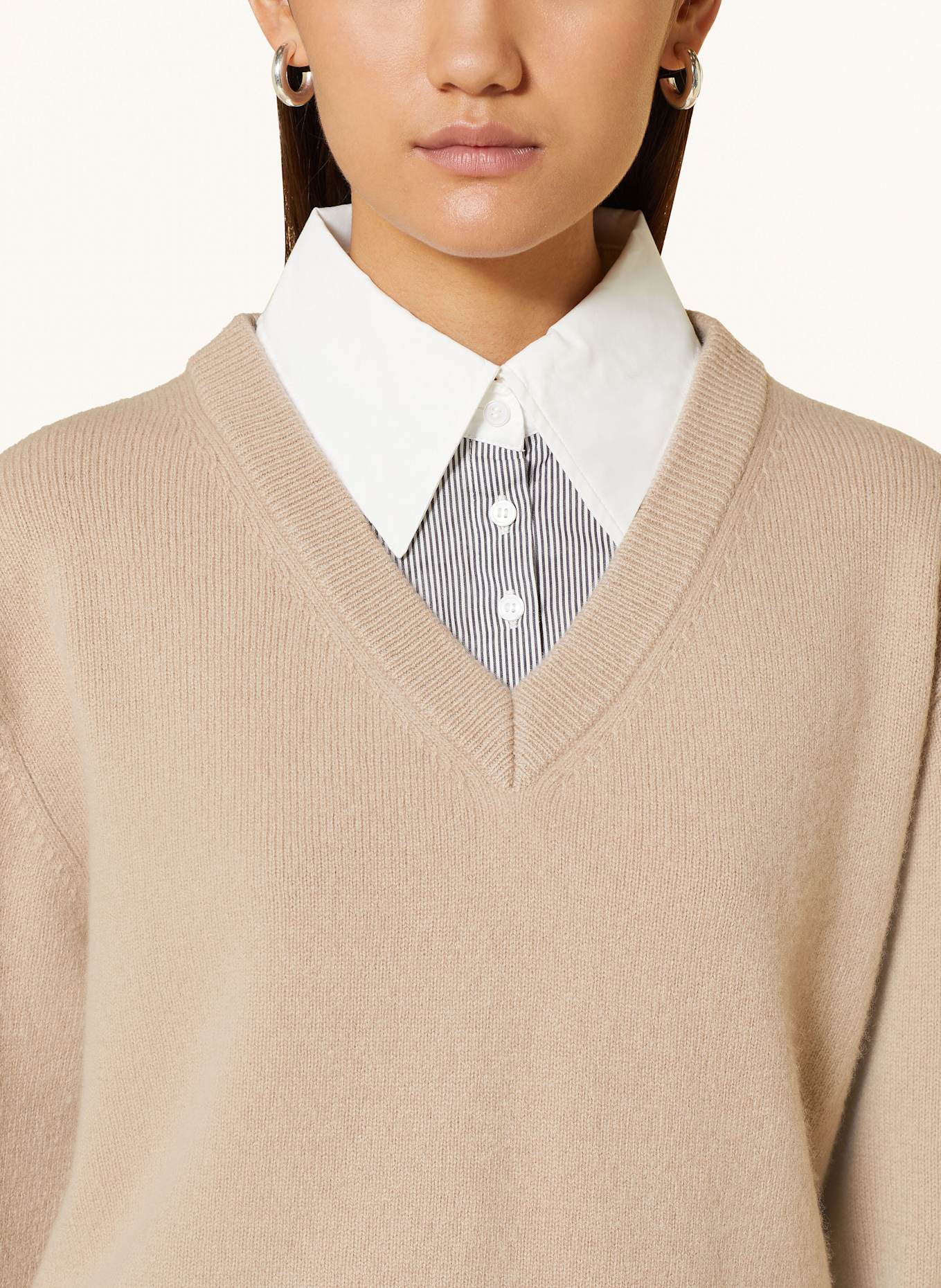 CLAUDIE PIERLOT Pullover im Materialmix: WEISS / BEIGE
