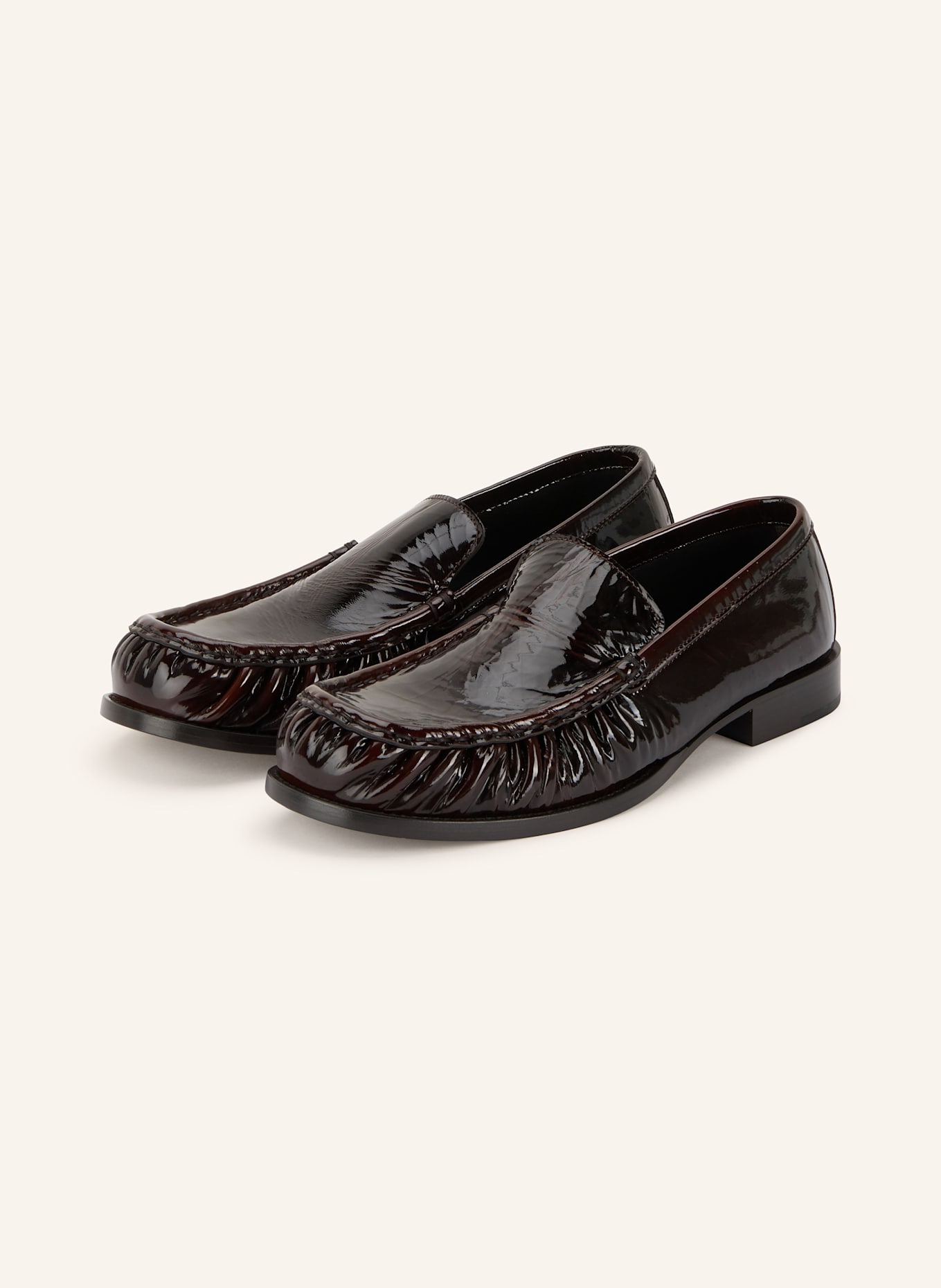 DRIES VAN NOTEN Lack-Slipper: DUNKELBRAUN