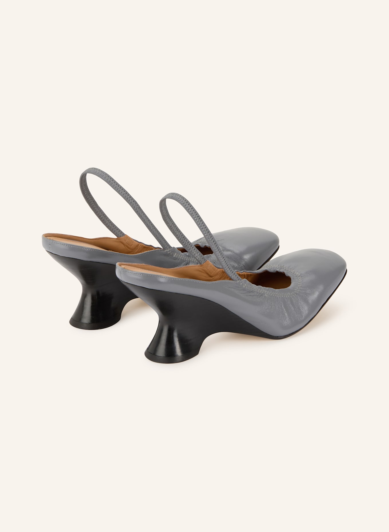 DRIES VAN NOTEN Czółenka z odkrytą piętą: SZARY