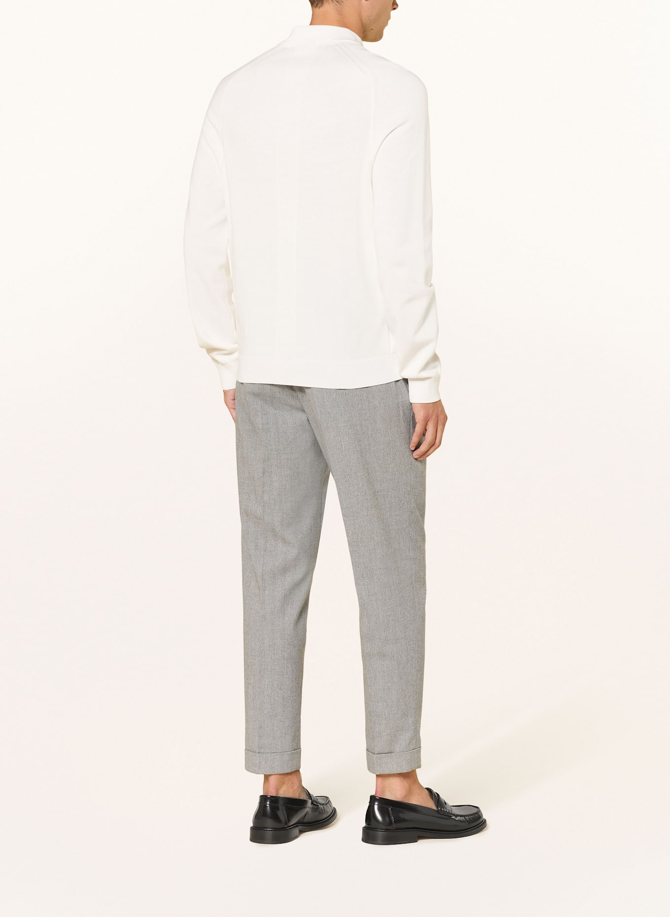 REISS Strick-Poloshirt CLINTON: ECRU