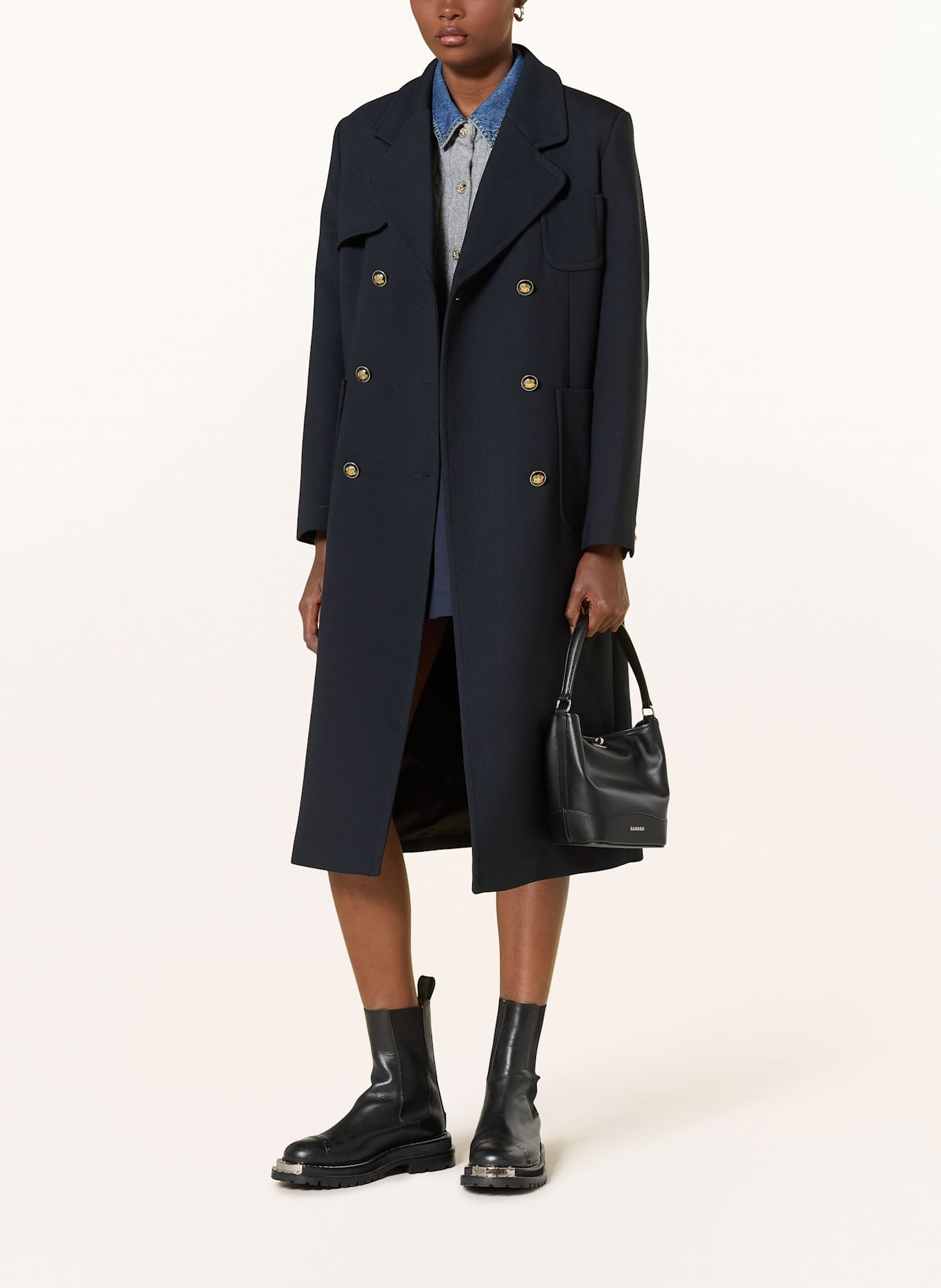 SANDRO Mantel: DUNKELBLAU