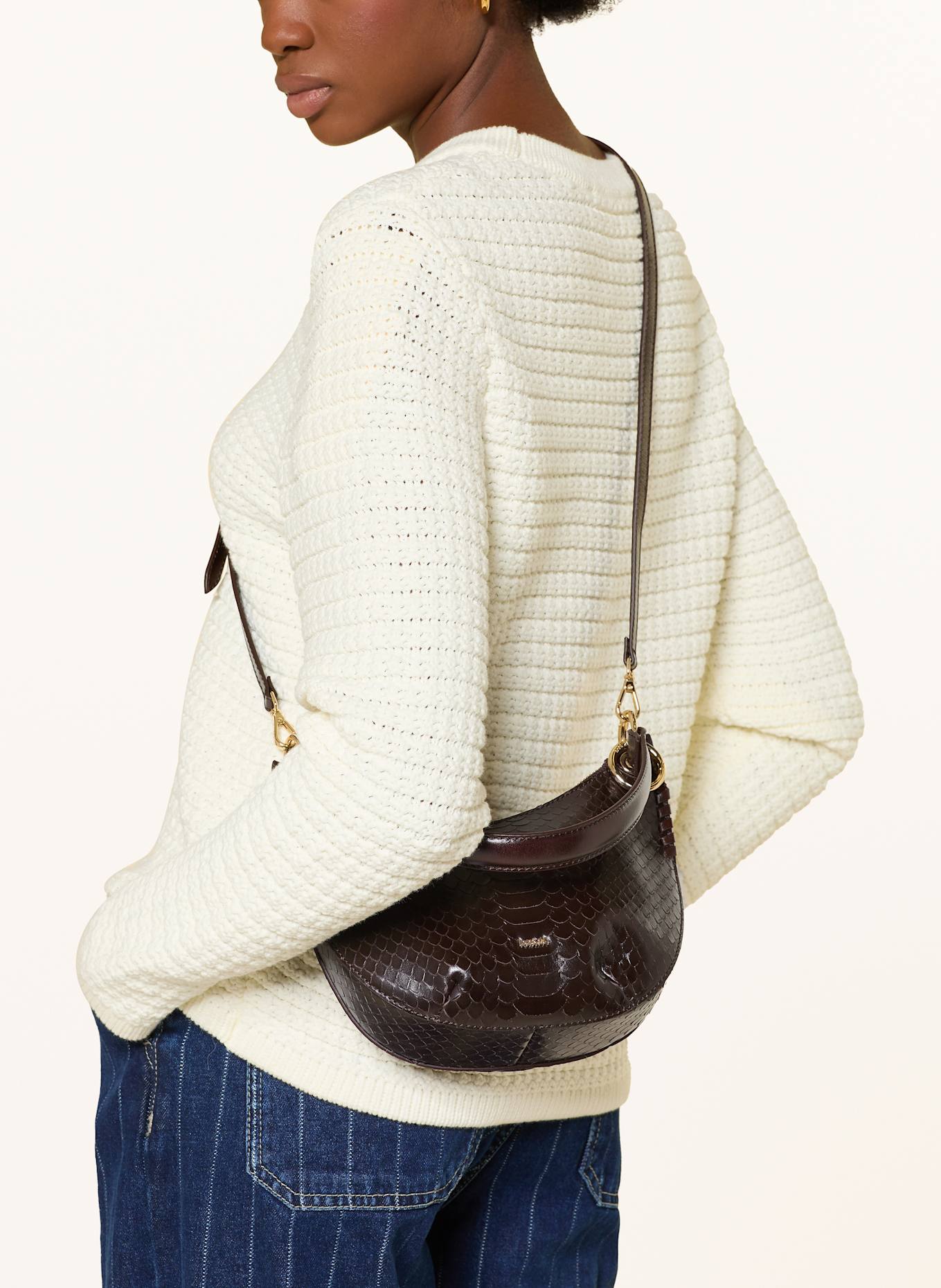 ba&sh Kabelka PYTHON: TMAVĚ HNĚDÁ