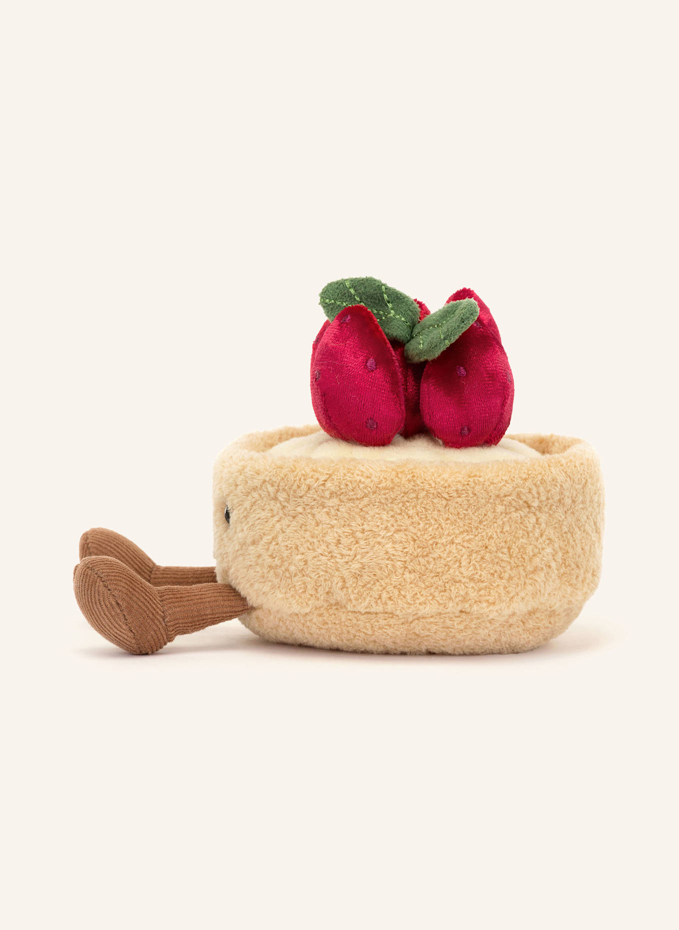 Jellycat Pluche speelgoed AMUSEABLES FLEURETTE TARTE AUX FRAISES: BEIGE / ROOD